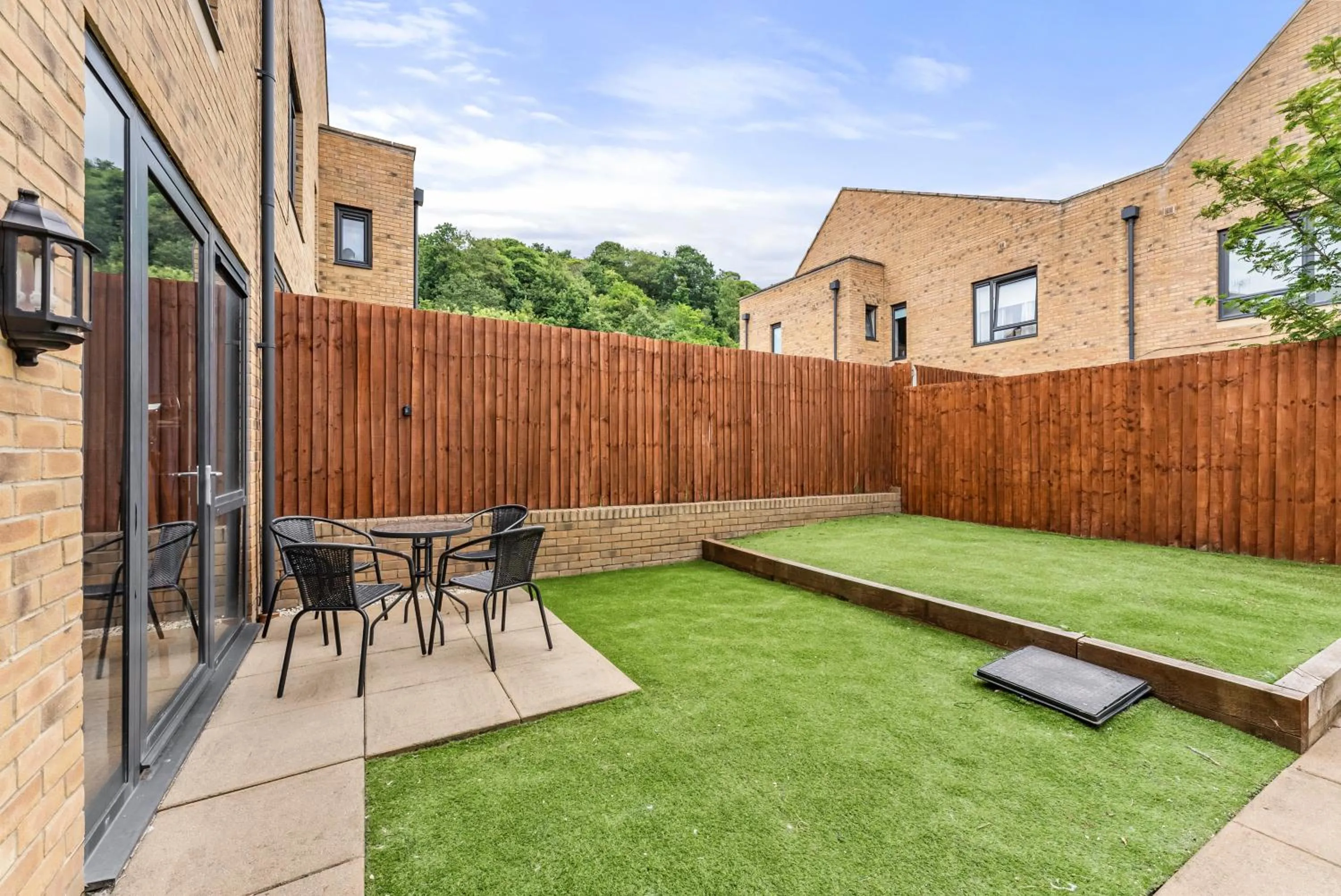 Patio in Sleek and Stylish 2 Bed with Garden and Parking