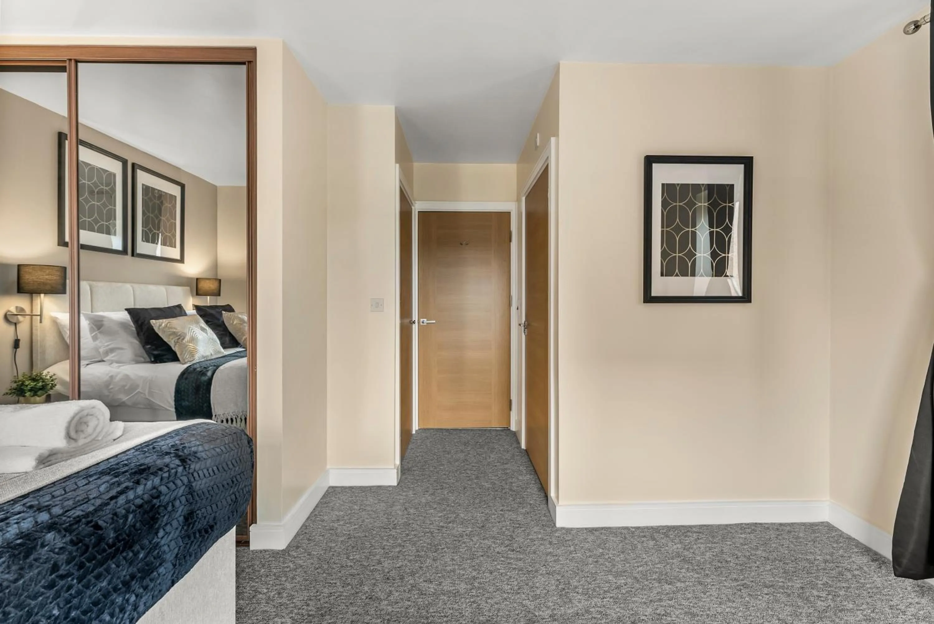 Bedroom, Bed in Sleek and Stylish 2 Bed with Garden and Parking