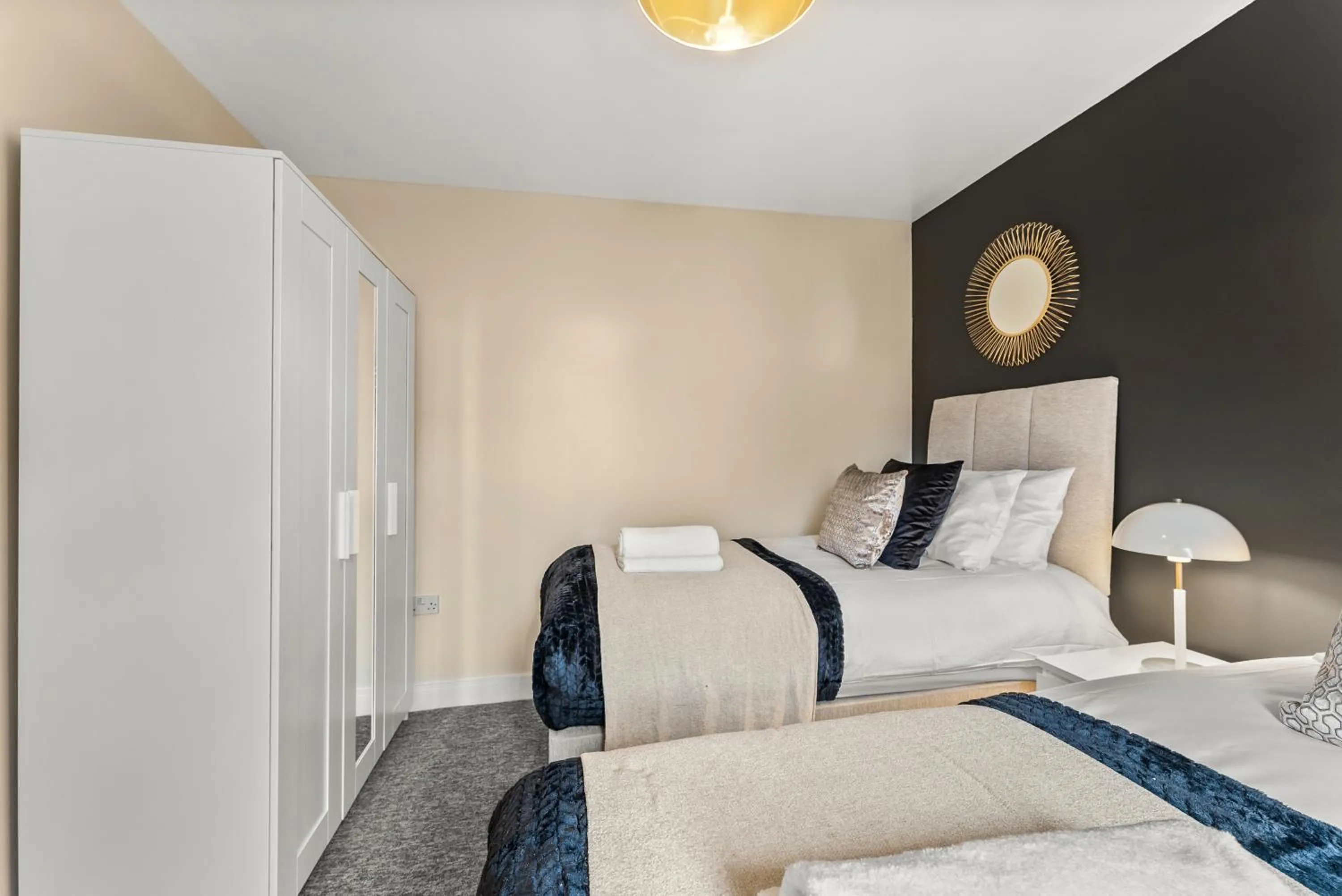 Bedroom, Bed in Sleek and Stylish 2 Bed with Garden and Parking