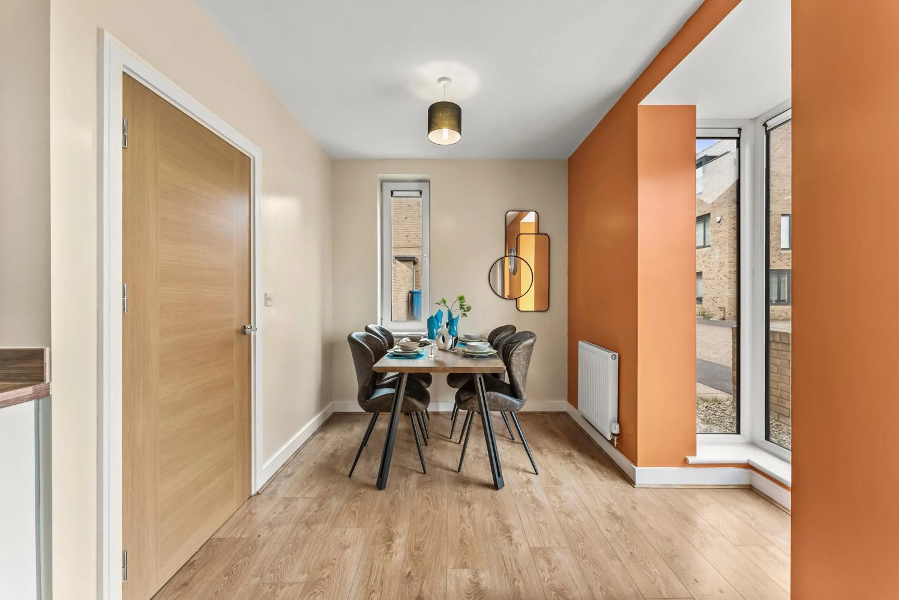 Dining area in Sleek and Stylish 2 Bed with Garden and Parking
