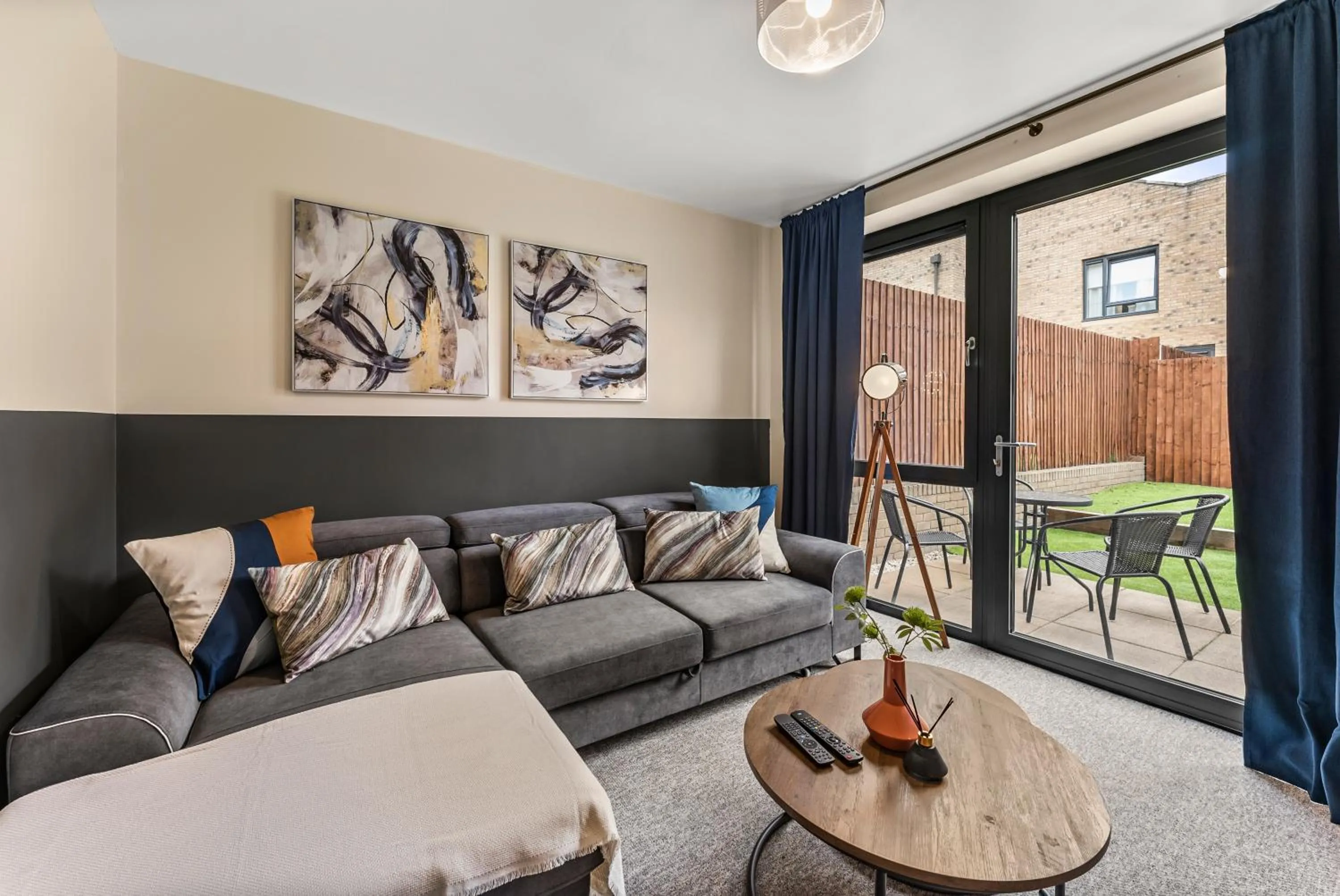 Living room in Sleek and Stylish 2 Bed with Garden and Parking