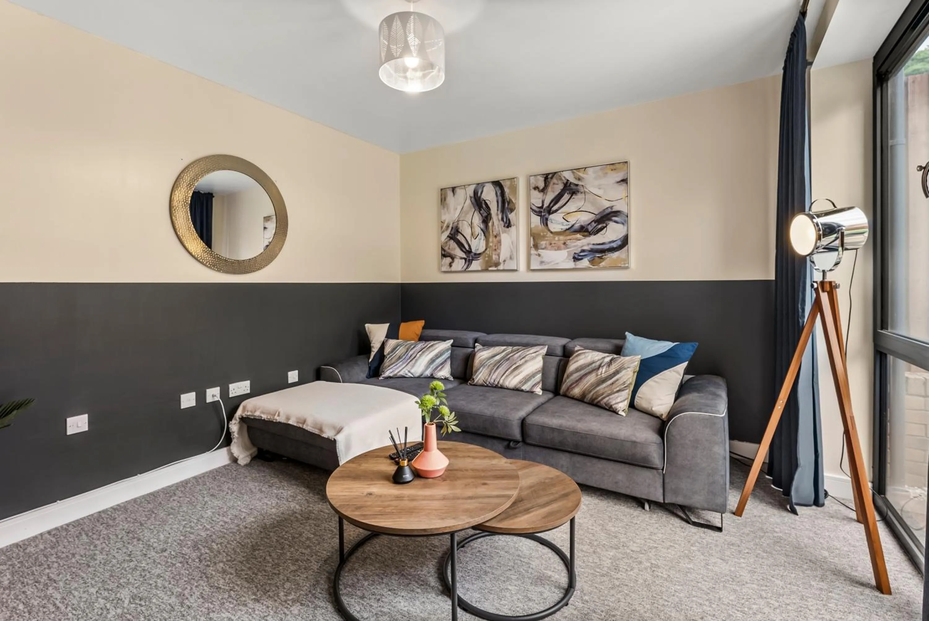 Living room in Sleek and Stylish 2 Bed with Garden and Parking