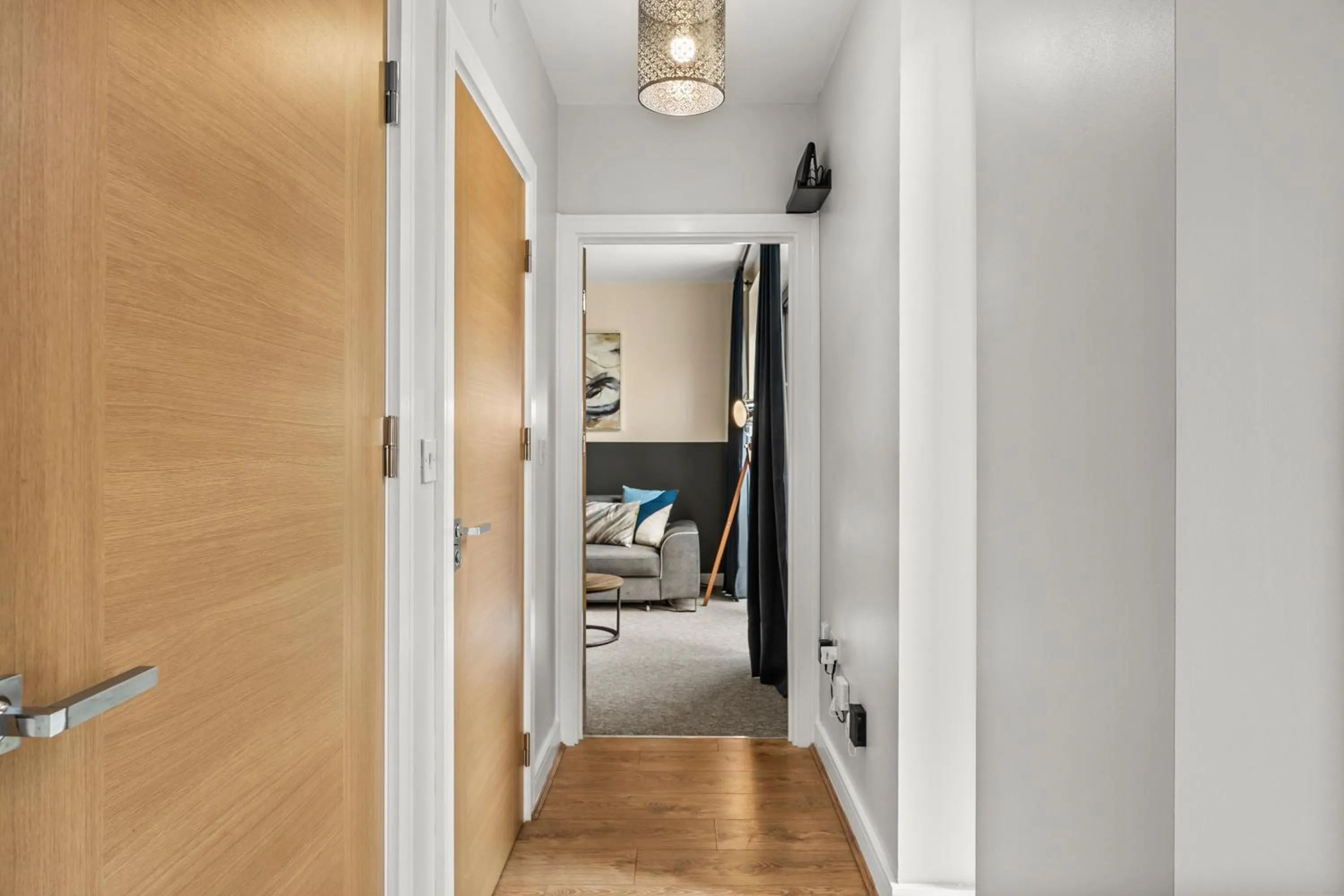 Facade/entrance in Sleek and Stylish 2 Bed with Garden and Parking