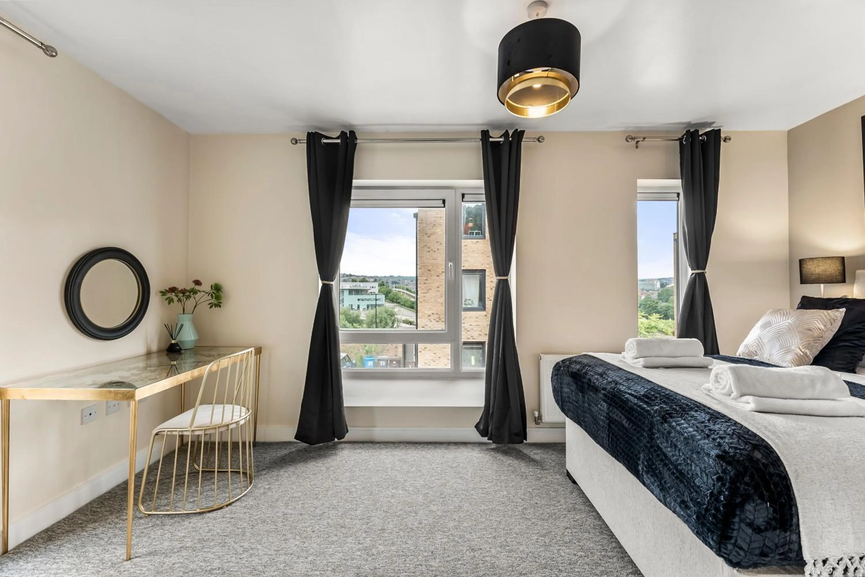 Bedroom, Bed in Sleek and Stylish 2 Bed with Garden and Parking