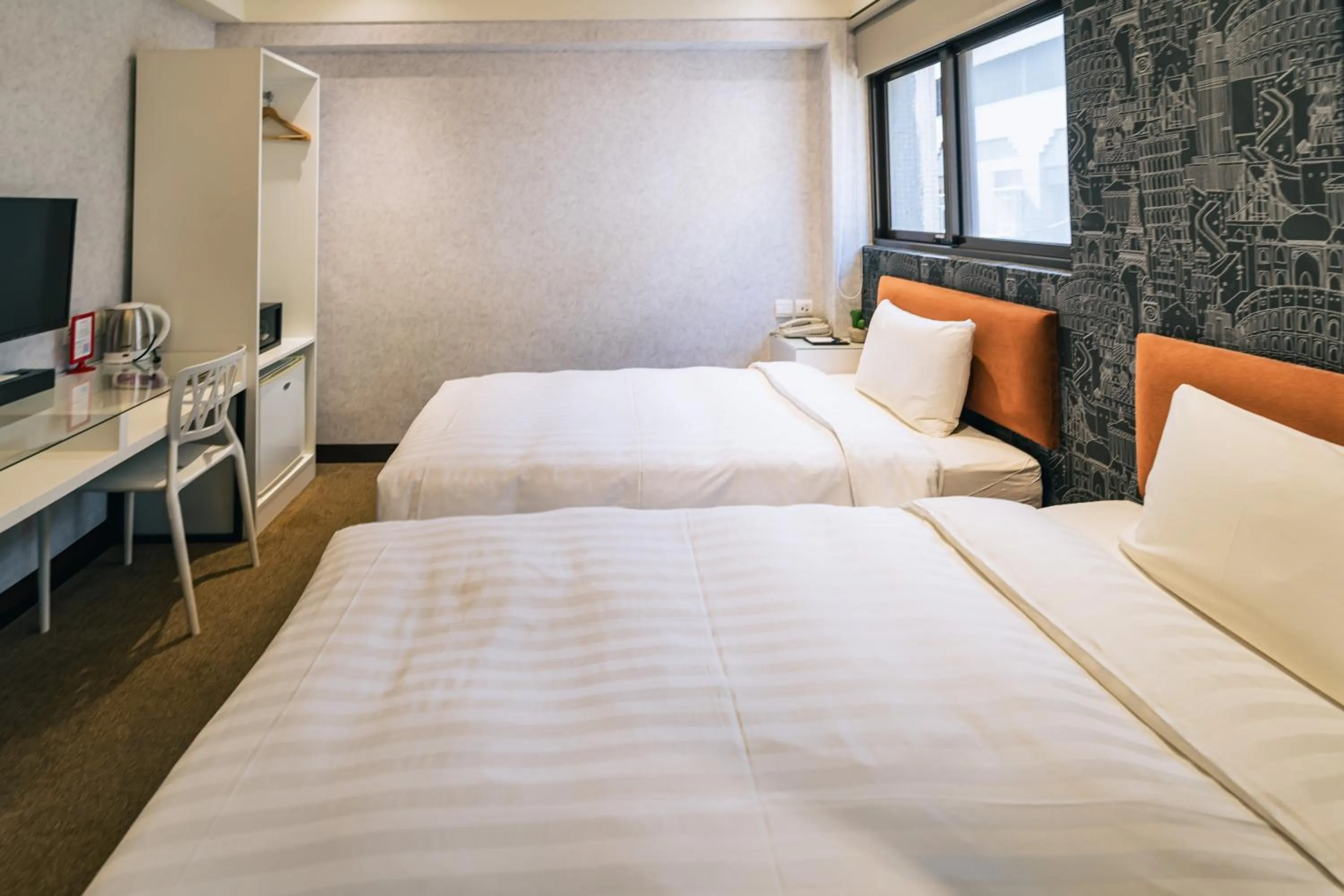 Bed in Hotel Puri Taipei Station Branch