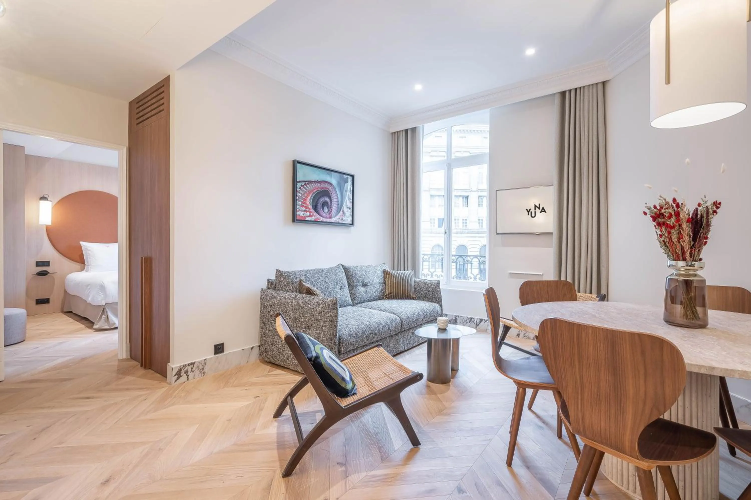 Living room, Bed in Yuna Saint-Germain-des-Prés - Serviced Apartments