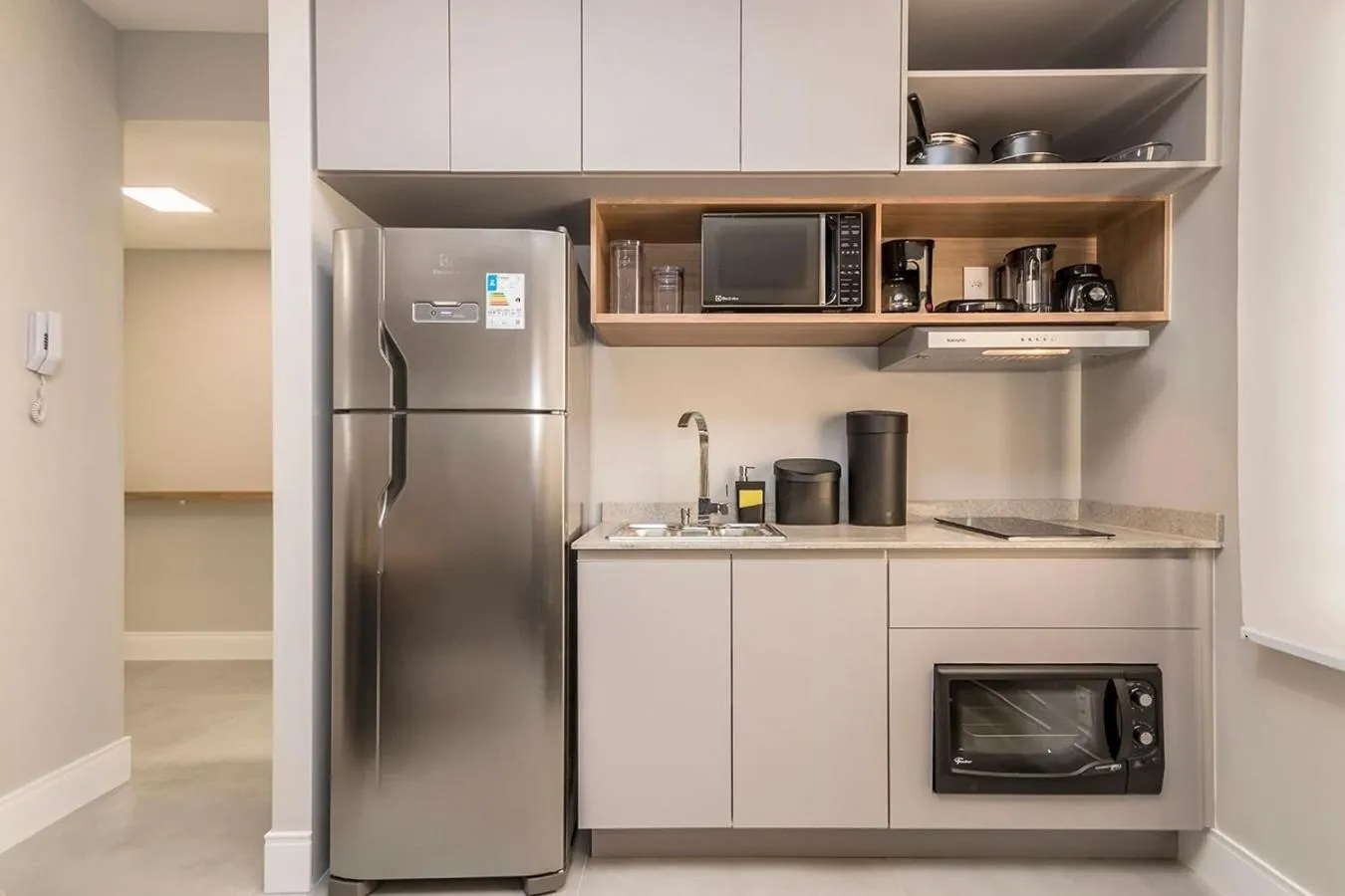 Kitchen or kitchenette in Lindo studio novo e moderno JRE1401