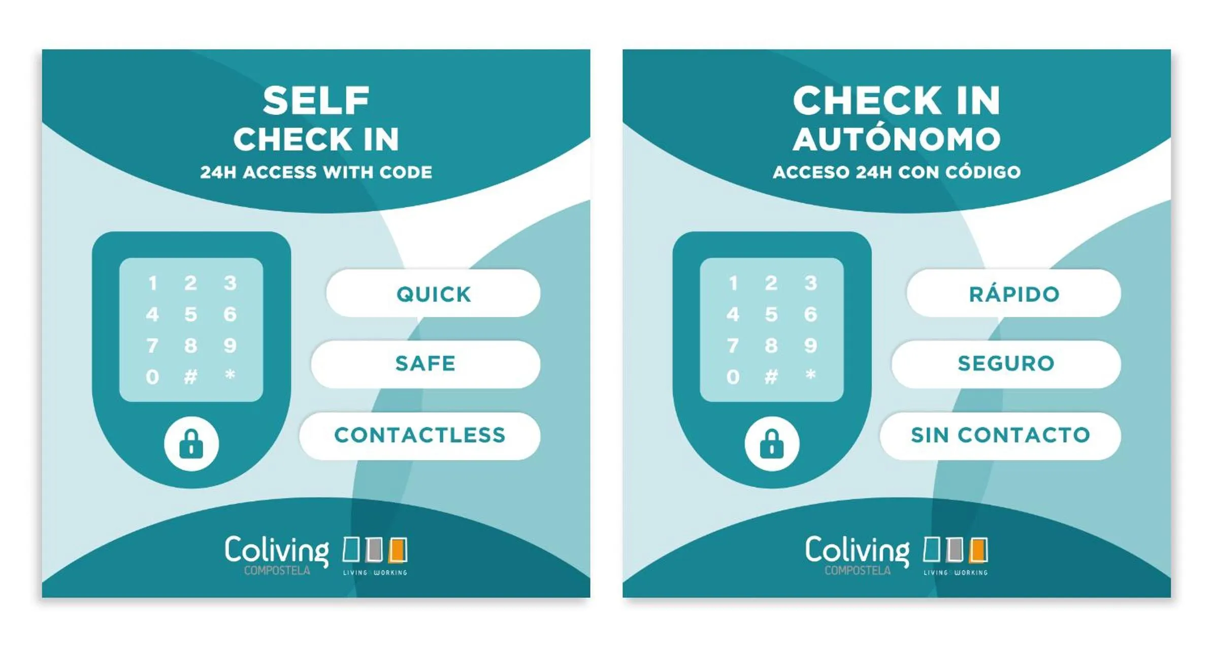 Text overlay in Coliving Compostela