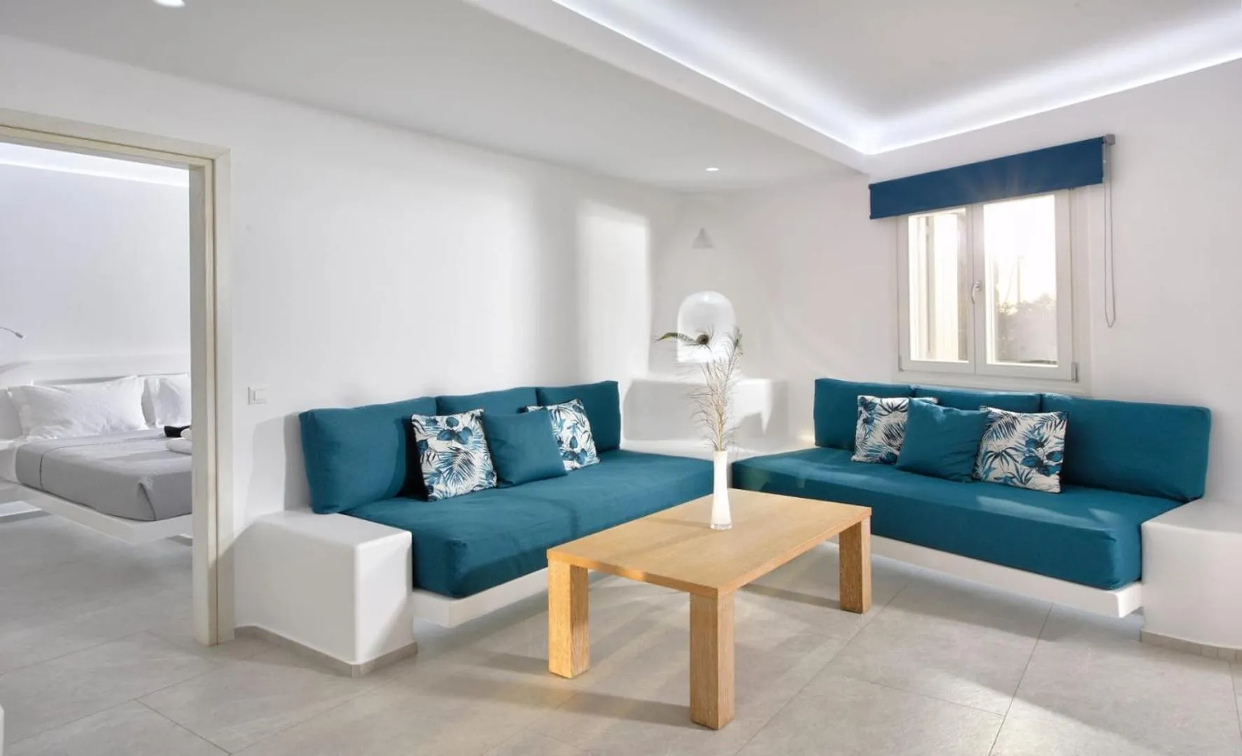 Living room, Bed in AC Village Christoulis