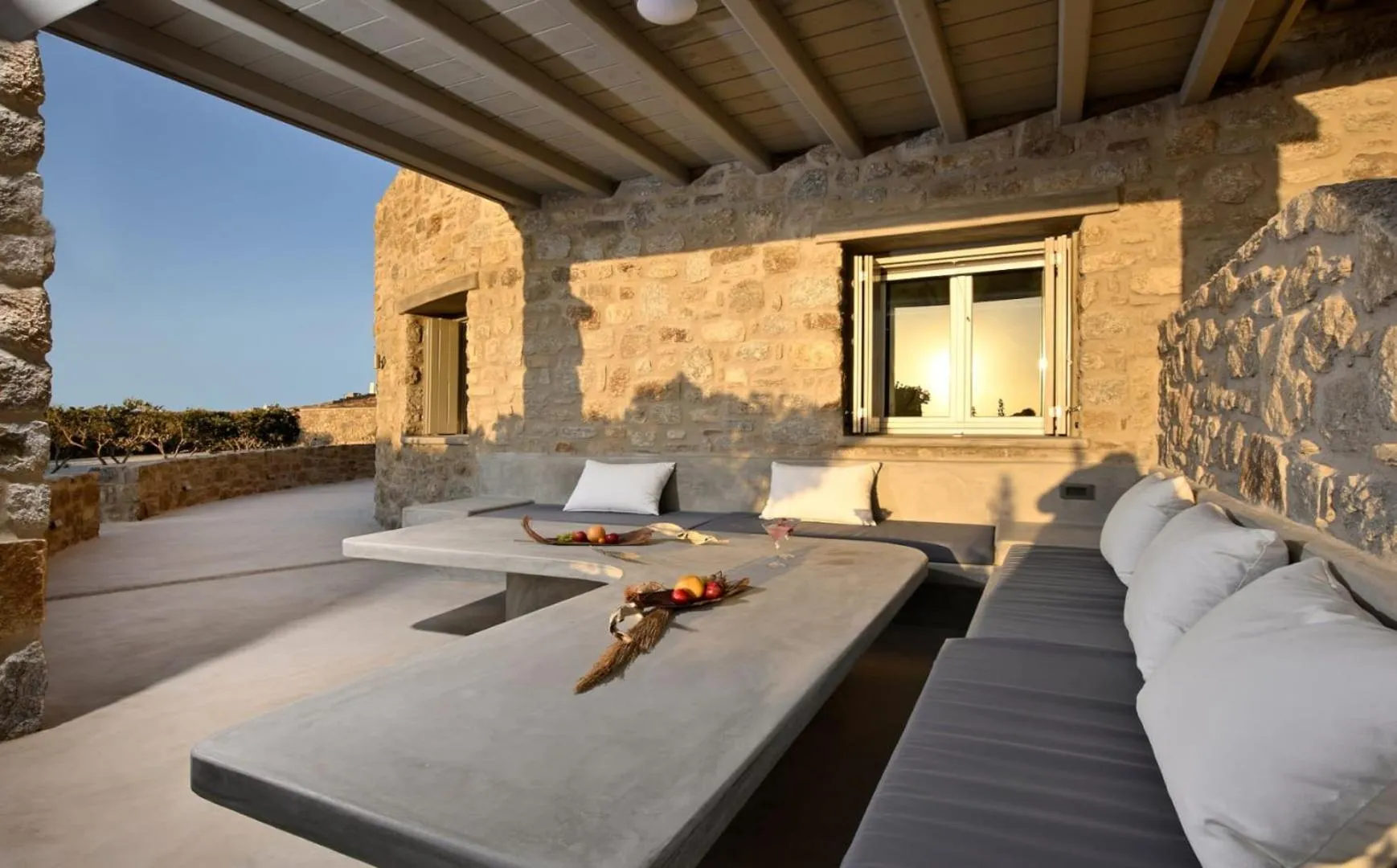 Seating area in AC Village Christoulis