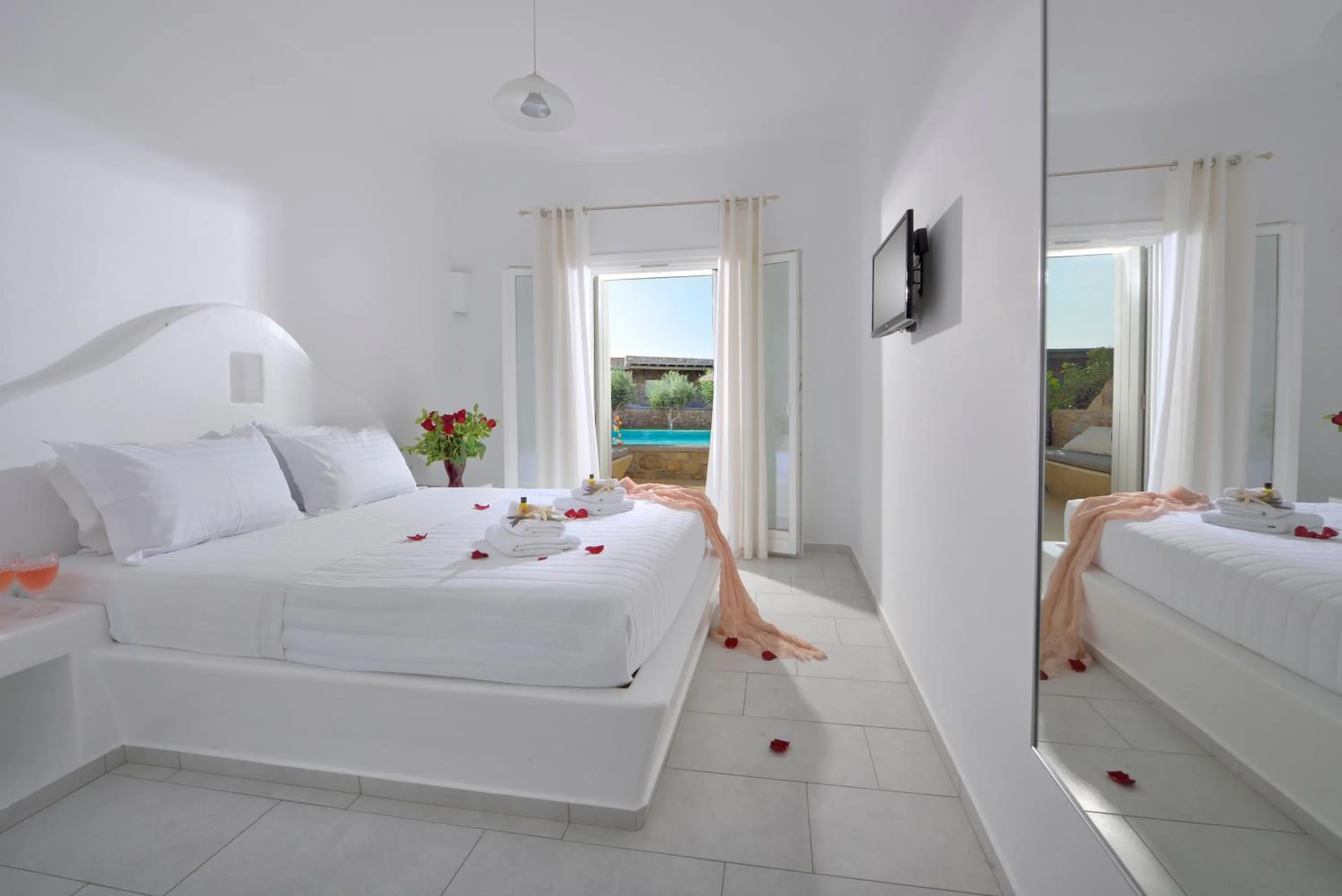 Bedroom, Bed in AC Village Christoulis