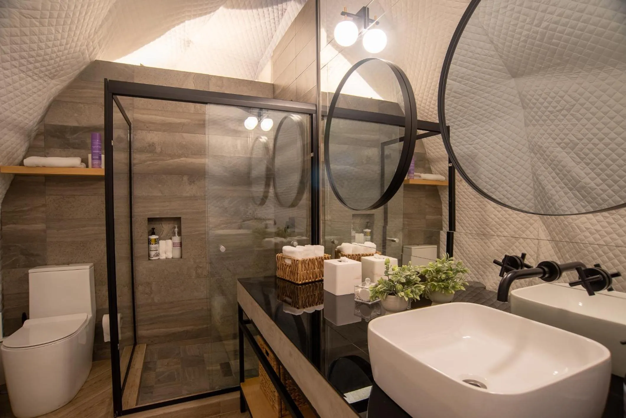 Shower in Cúpulas Del Valle by Villa De La Rosa