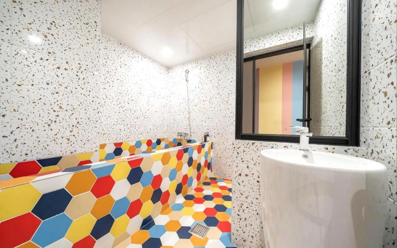 Bathroom, Bed in Jangyu Almond Kids Hotel