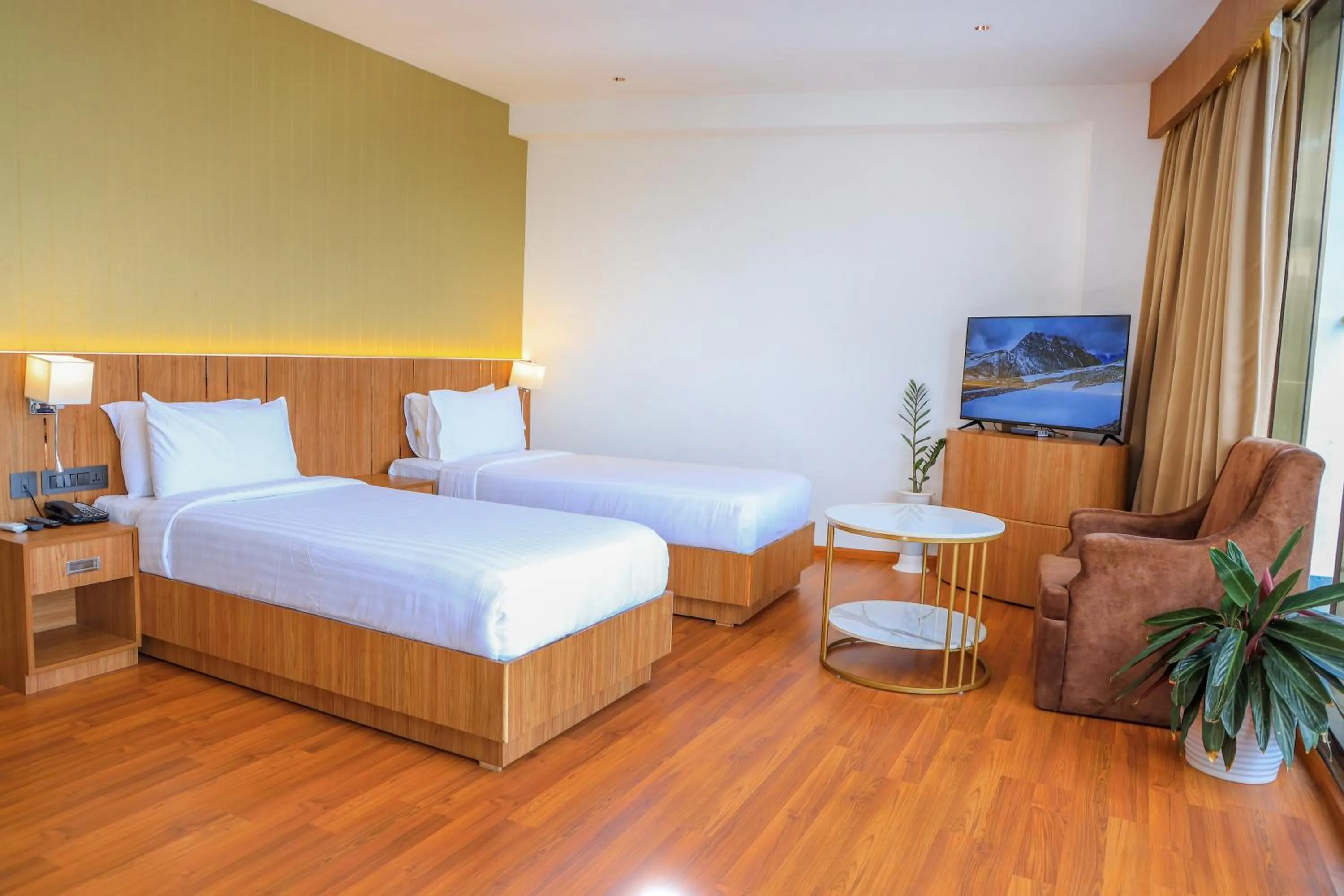 Bed in Hotel Sky Sierra Wayanad