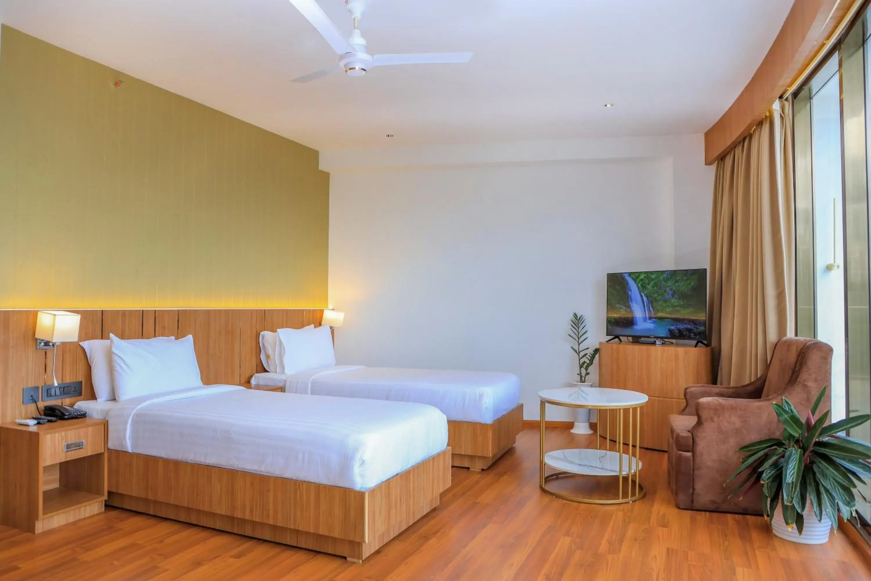 Bed in Hotel Sky Sierra Wayanad Bed in Hotel Sky Sierra Wayanad