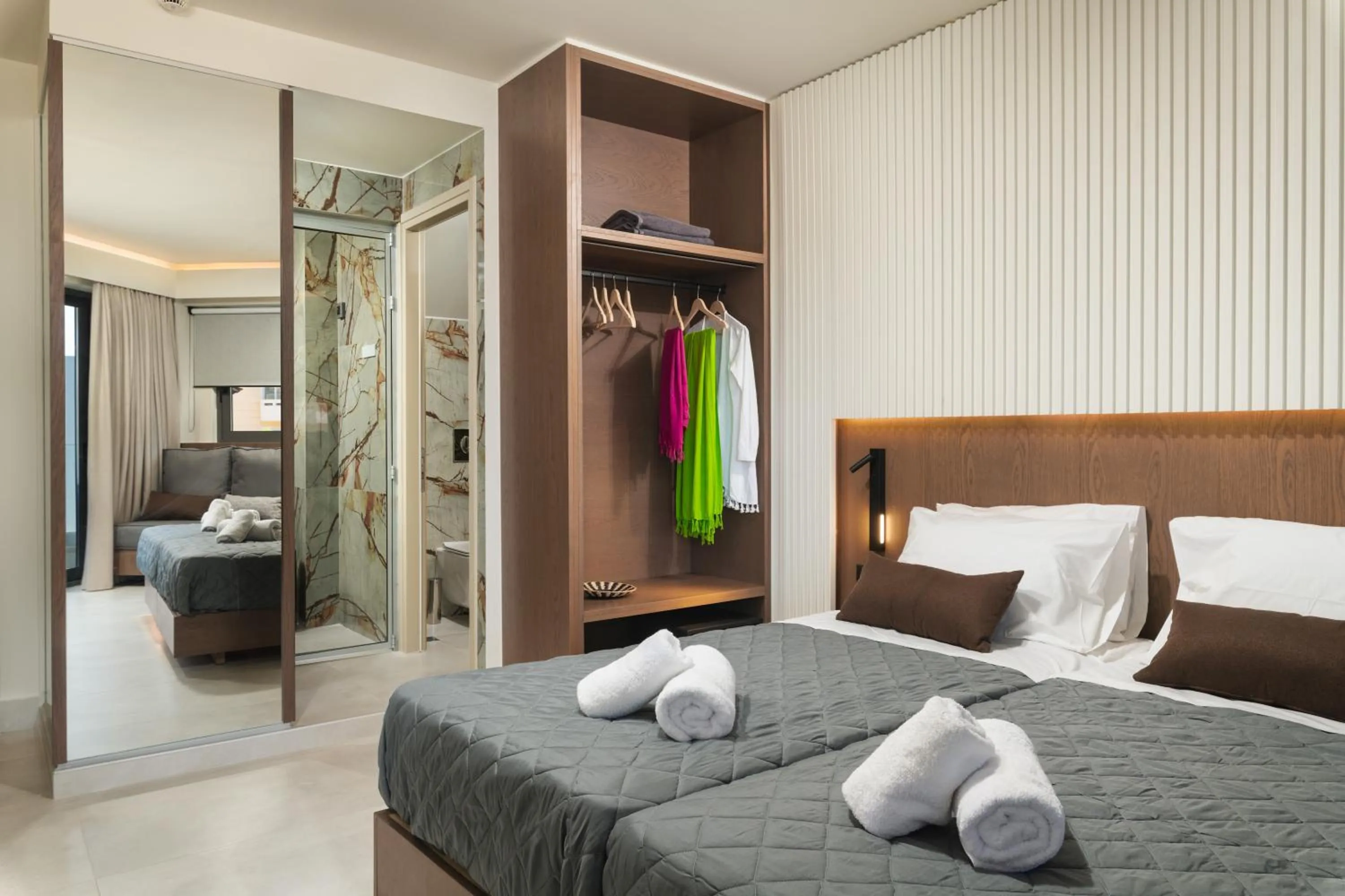 Bed in Elia Agia Marina Resort