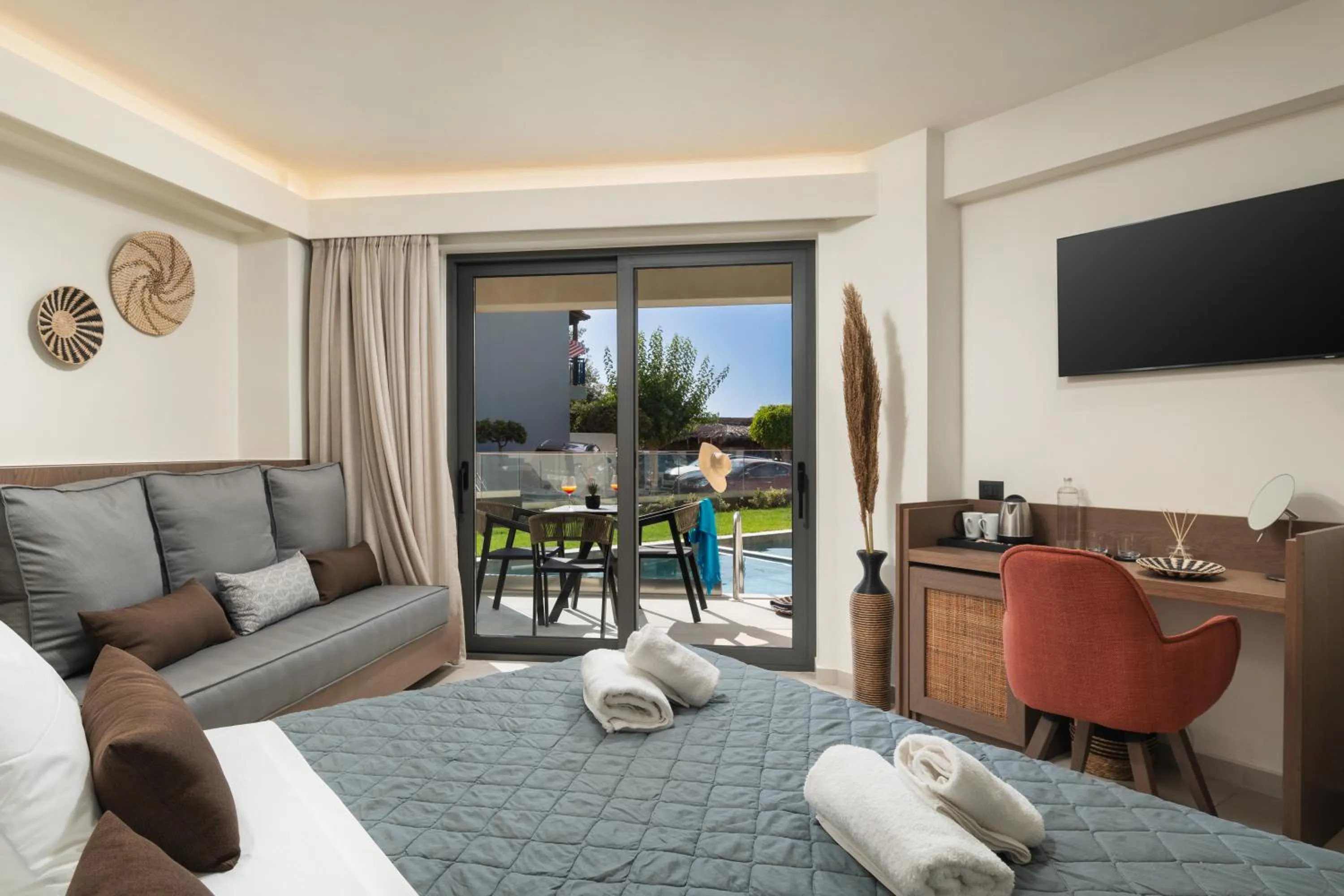 Bed in Elia Agia Marina Resort