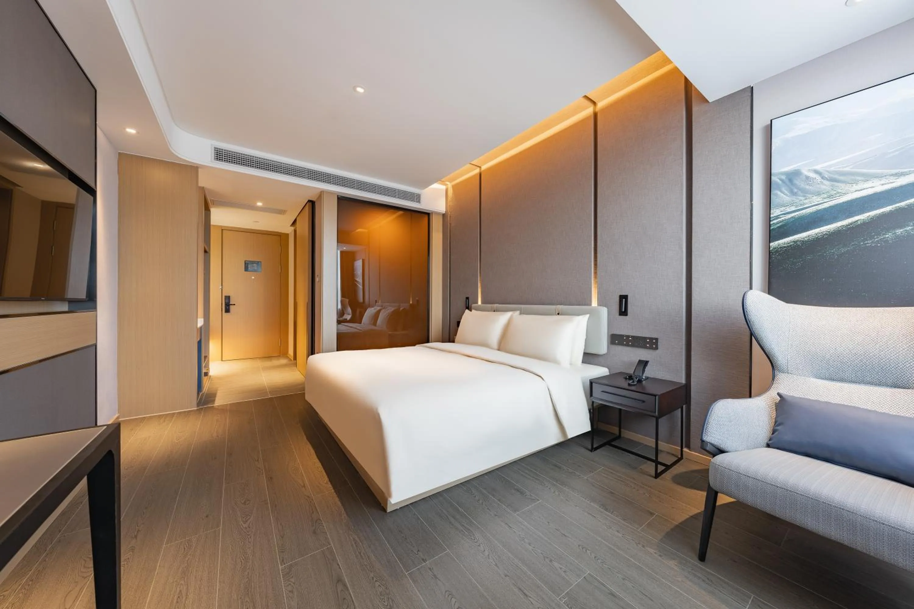 Bed in Shanghai Pudong Caolu Atour Hotel