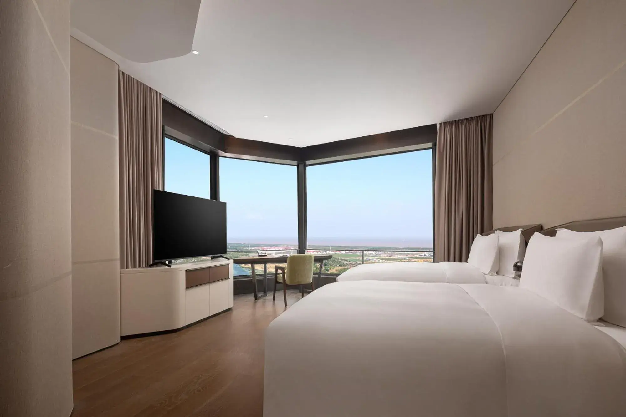 View (from property/room), Bed in Radisson Collection Lingang Shanghai View (from property/room), Bed in Radisson Collection Lingang Shanghai