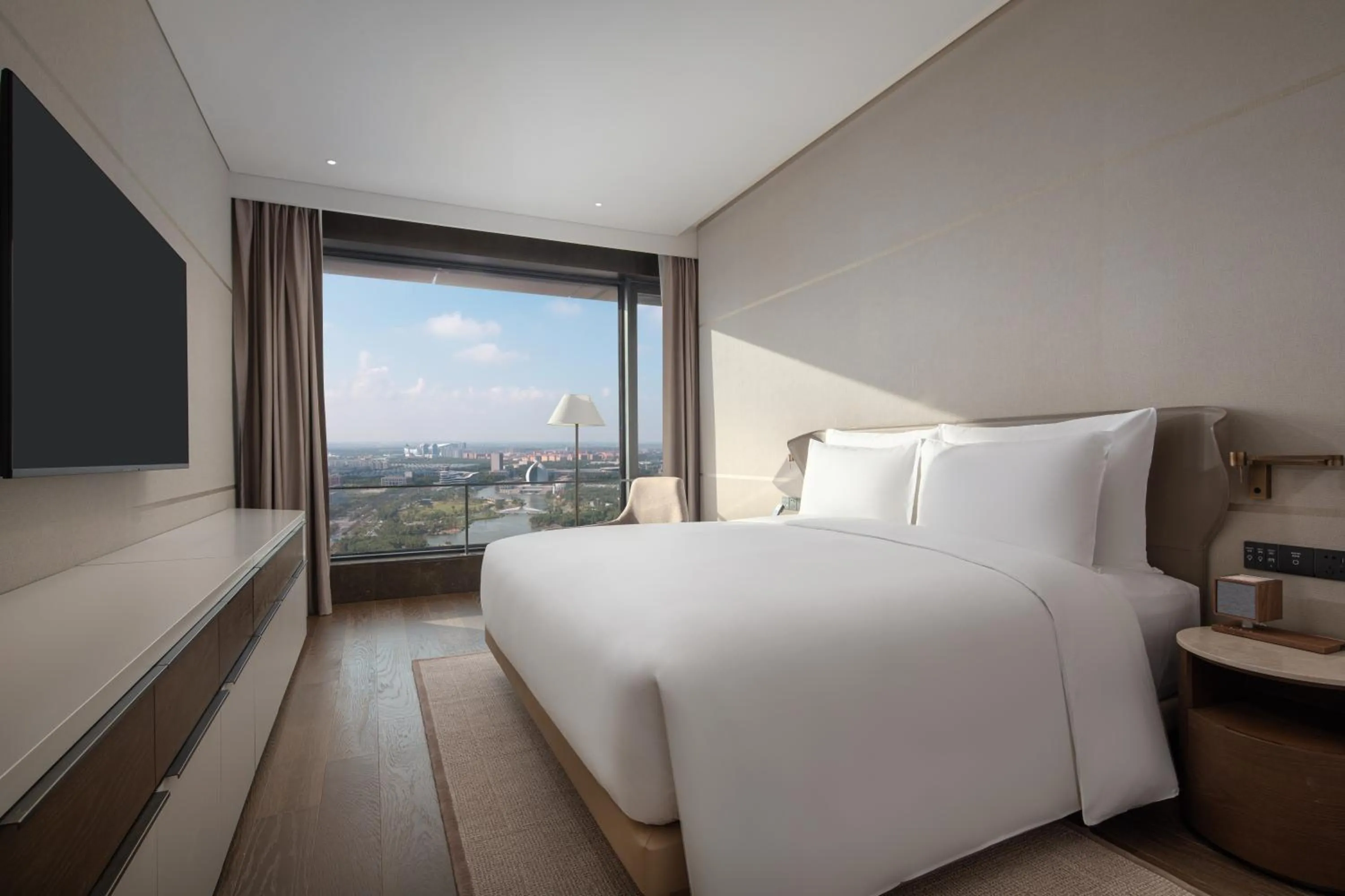 View (from property/room), Bed in Radisson Collection Lingang Shanghai