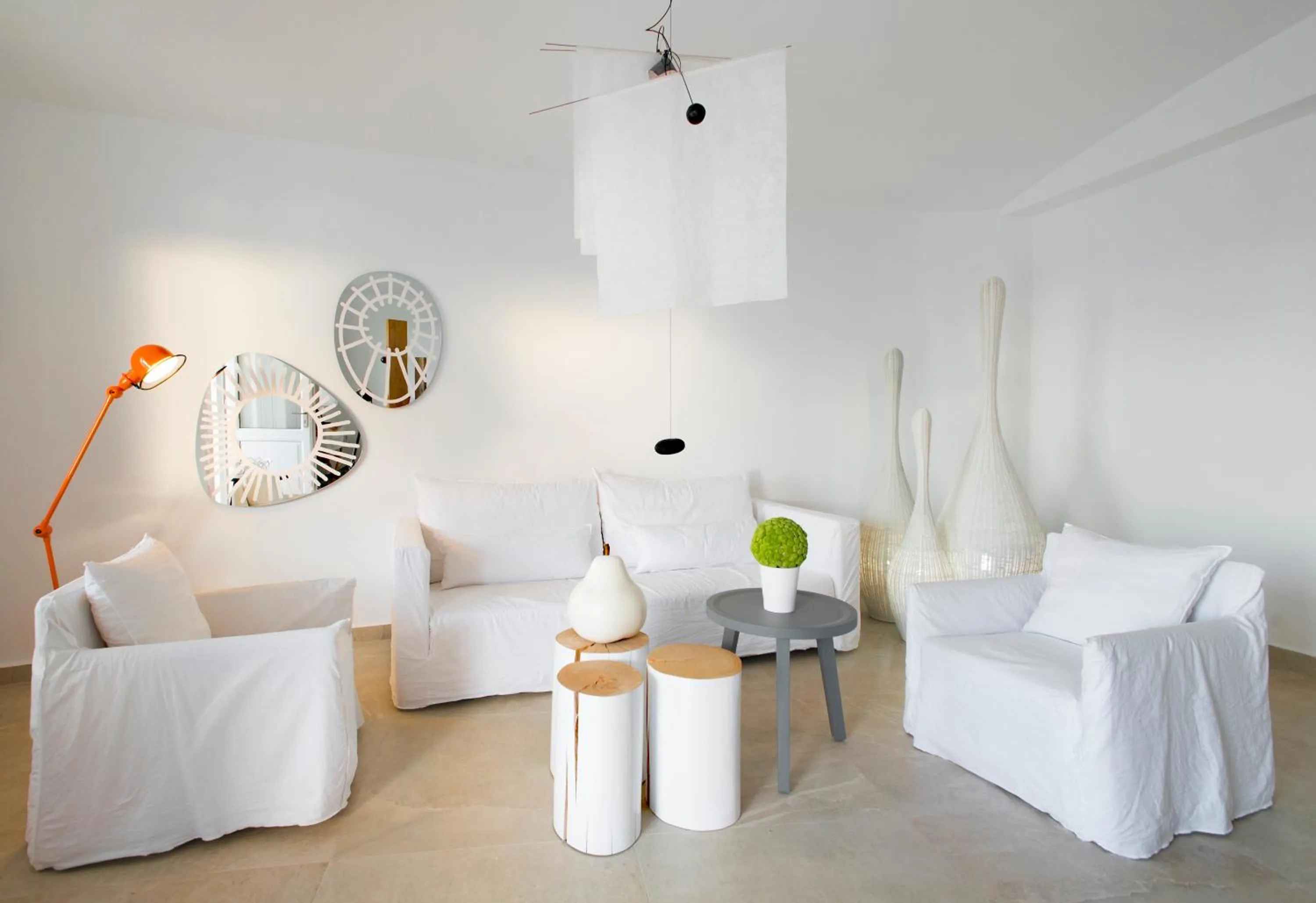 Seating area, Bed in Santorini Secret Suites & Spa, Small Luxury Hotels of the World