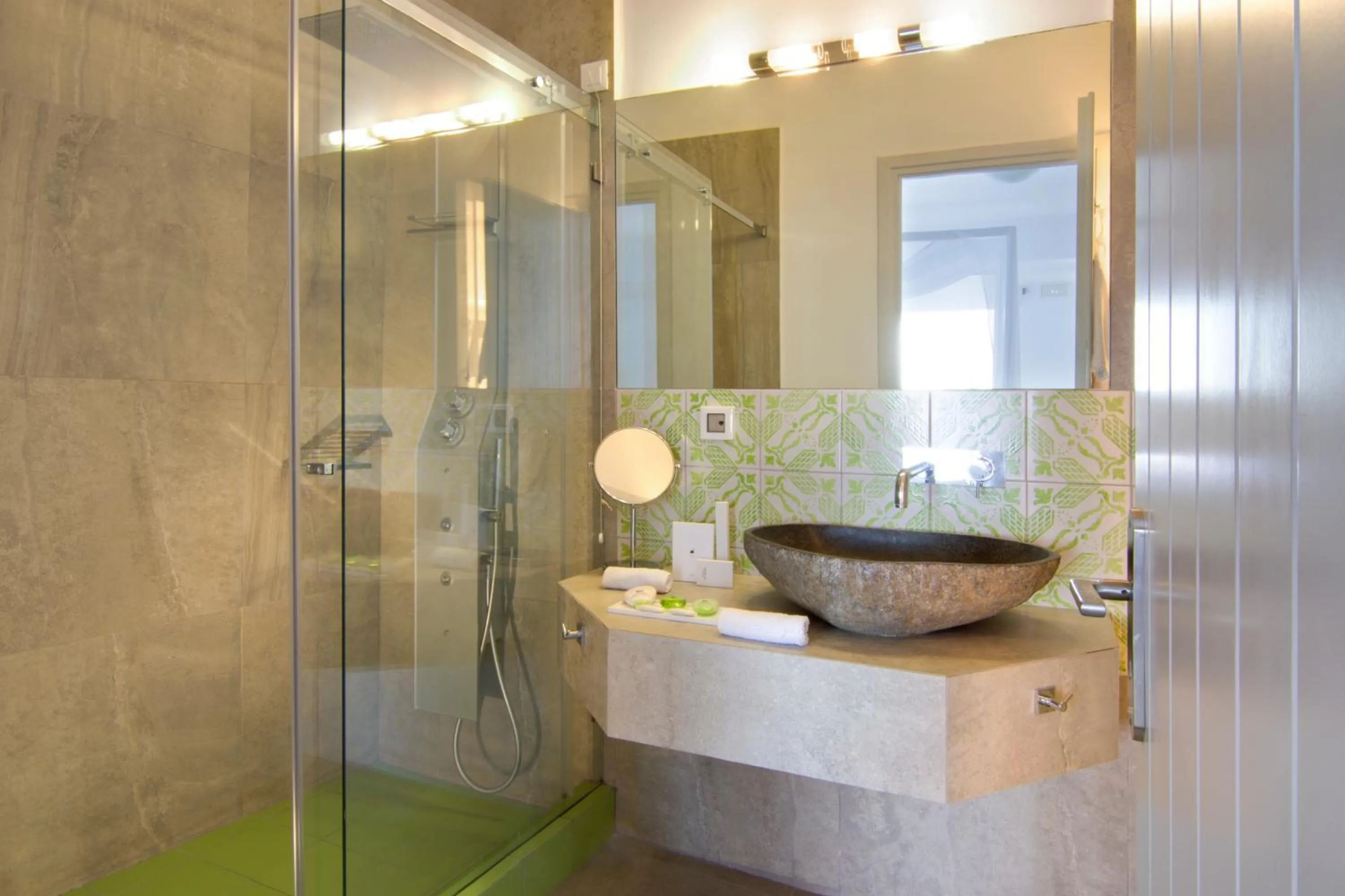 Shower in Santorini Secret Suites & Spa, Small Luxury Hotels of the World
