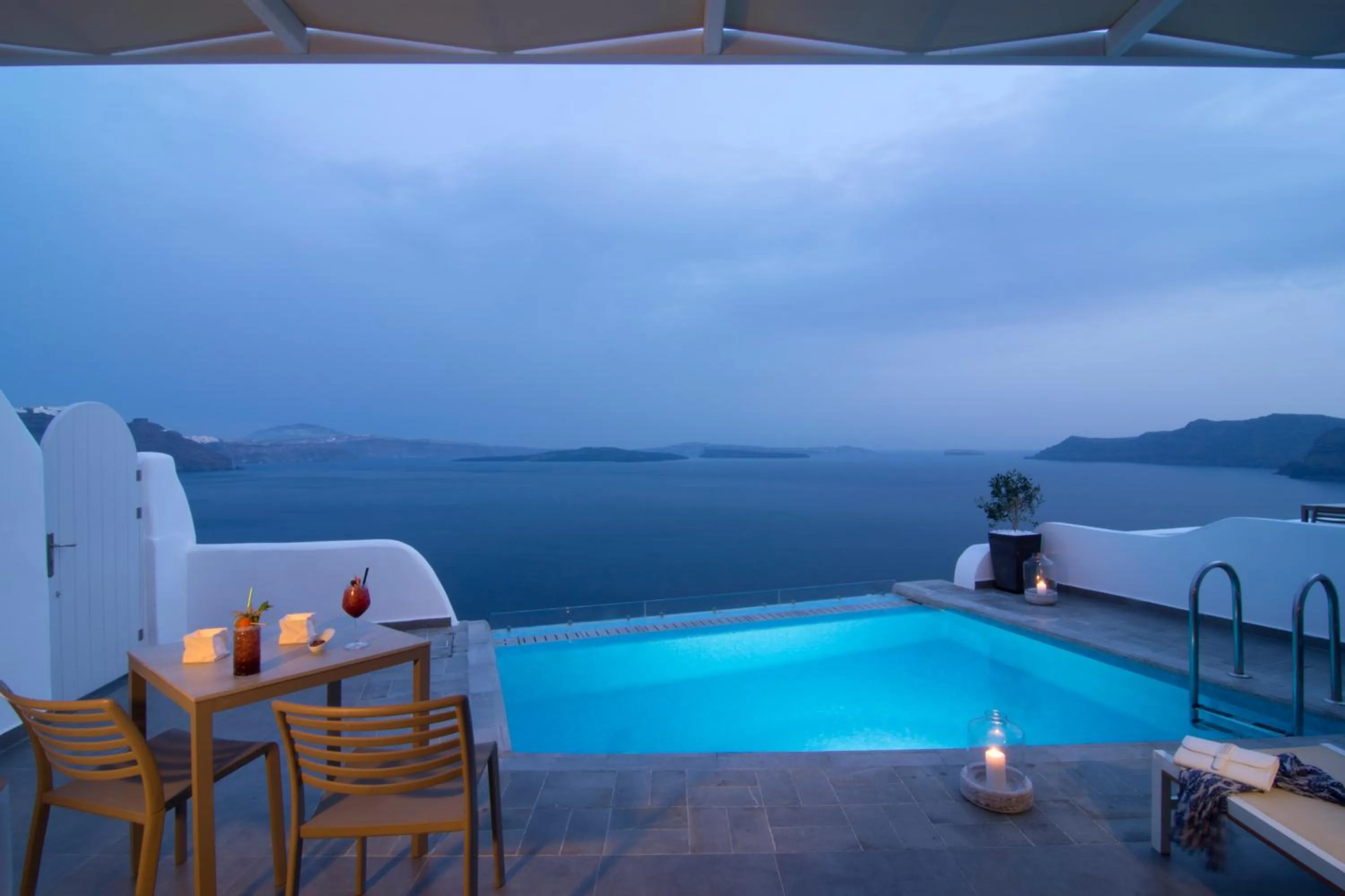 Balcony/Terrace in Santorini Secret Suites & Spa, Small Luxury Hotels of the World