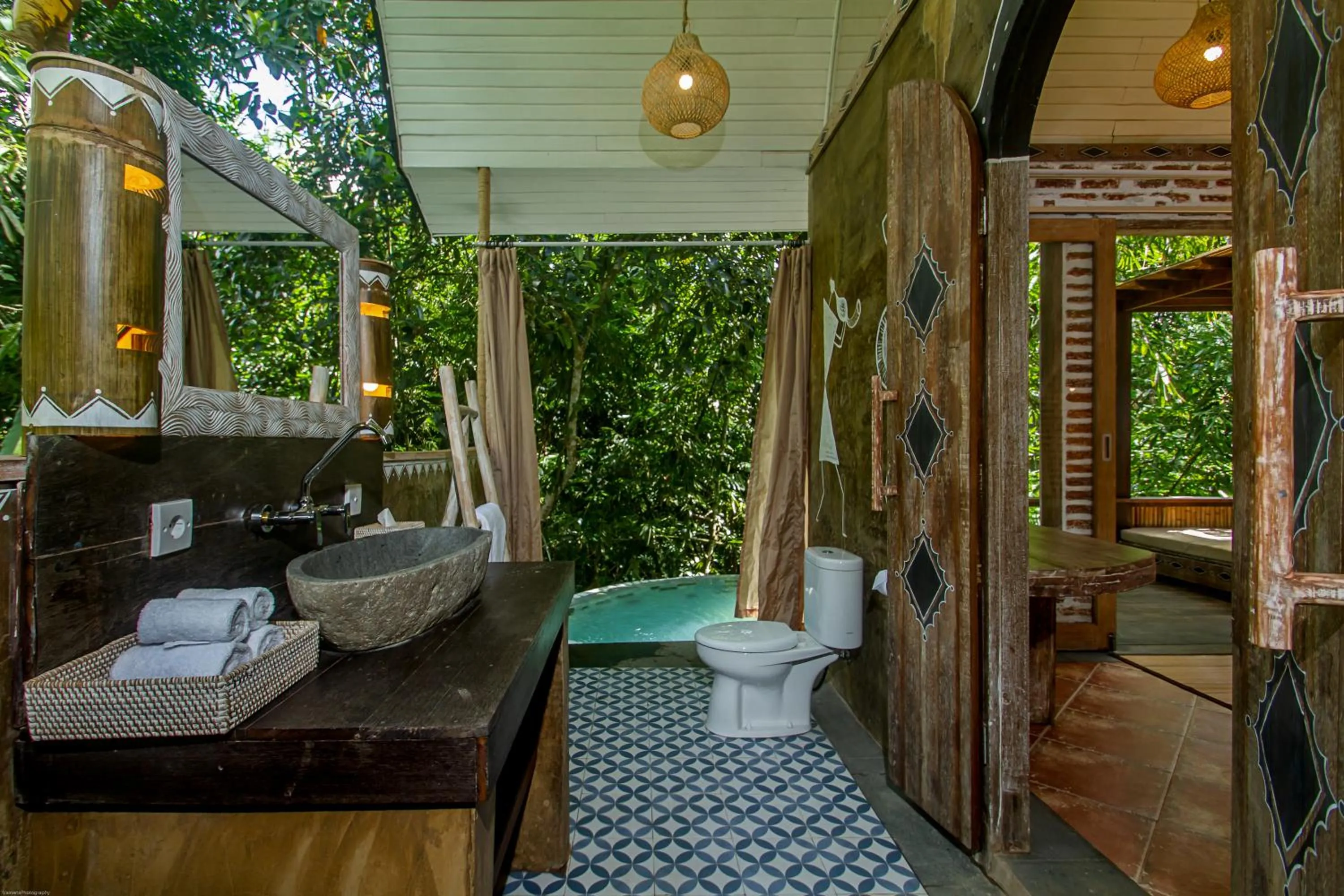 Bathroom in Sacred Canyon Ubud by GenuineHost