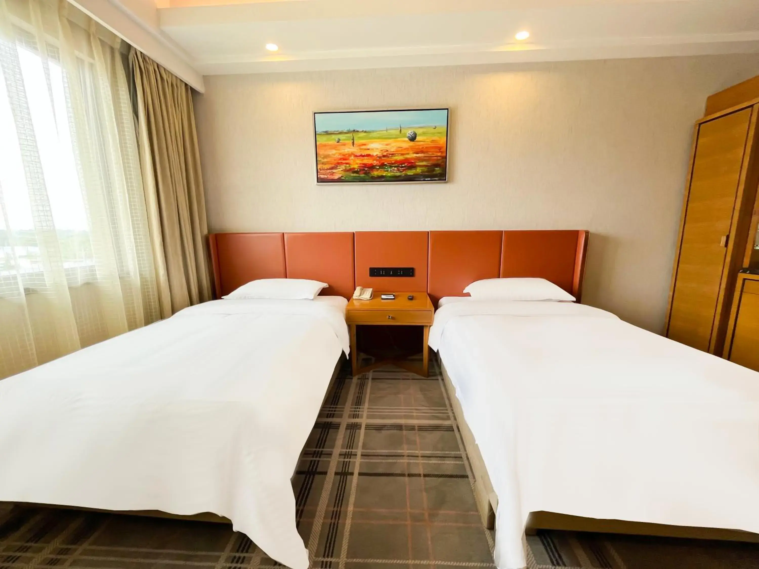 Bed in Jinrui Sunshine Hotel Pengzhou Bed in Jinrui Sunshine Hotel Pengzhou