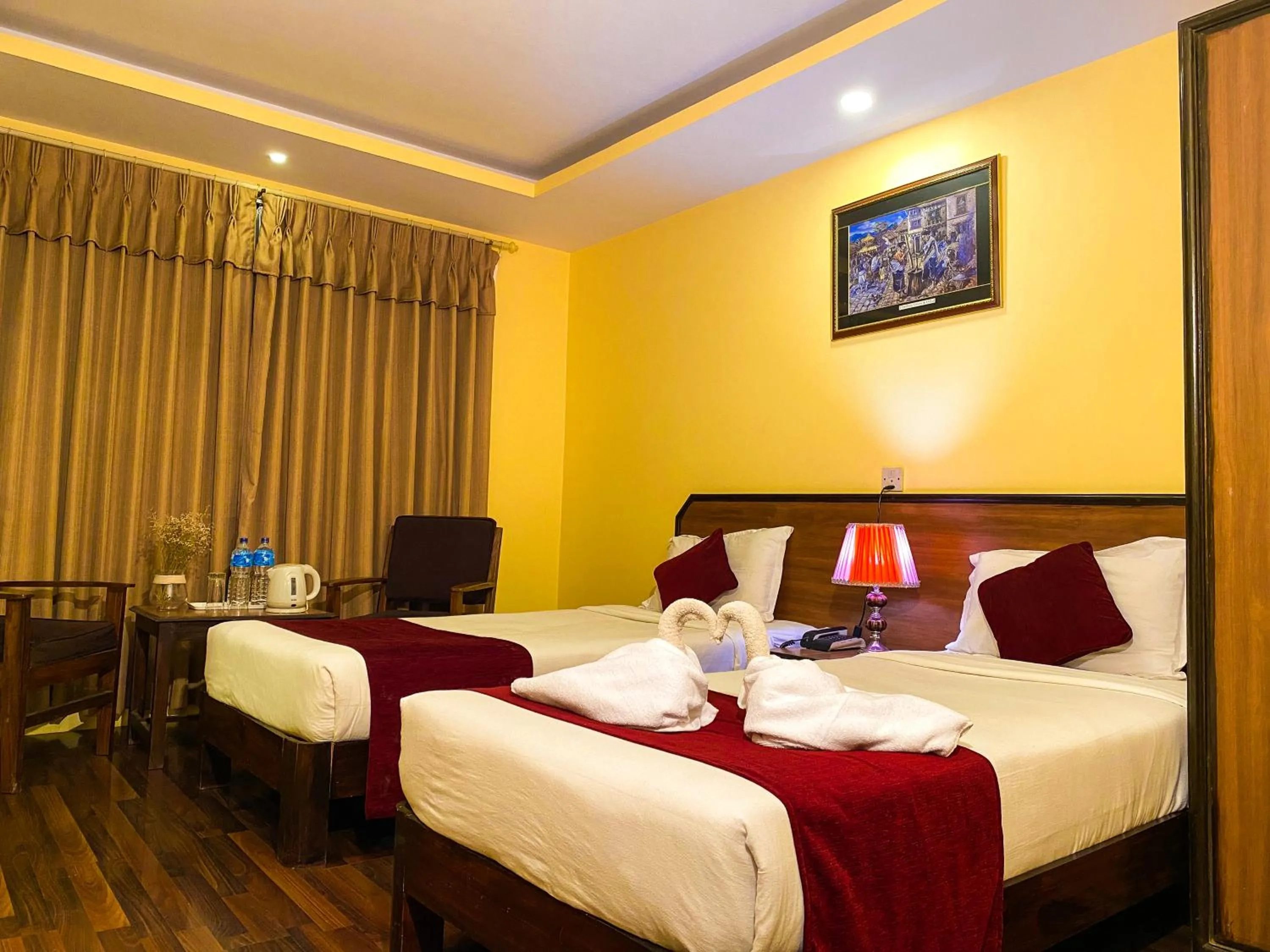 Bed in Thamel Grand Hotel