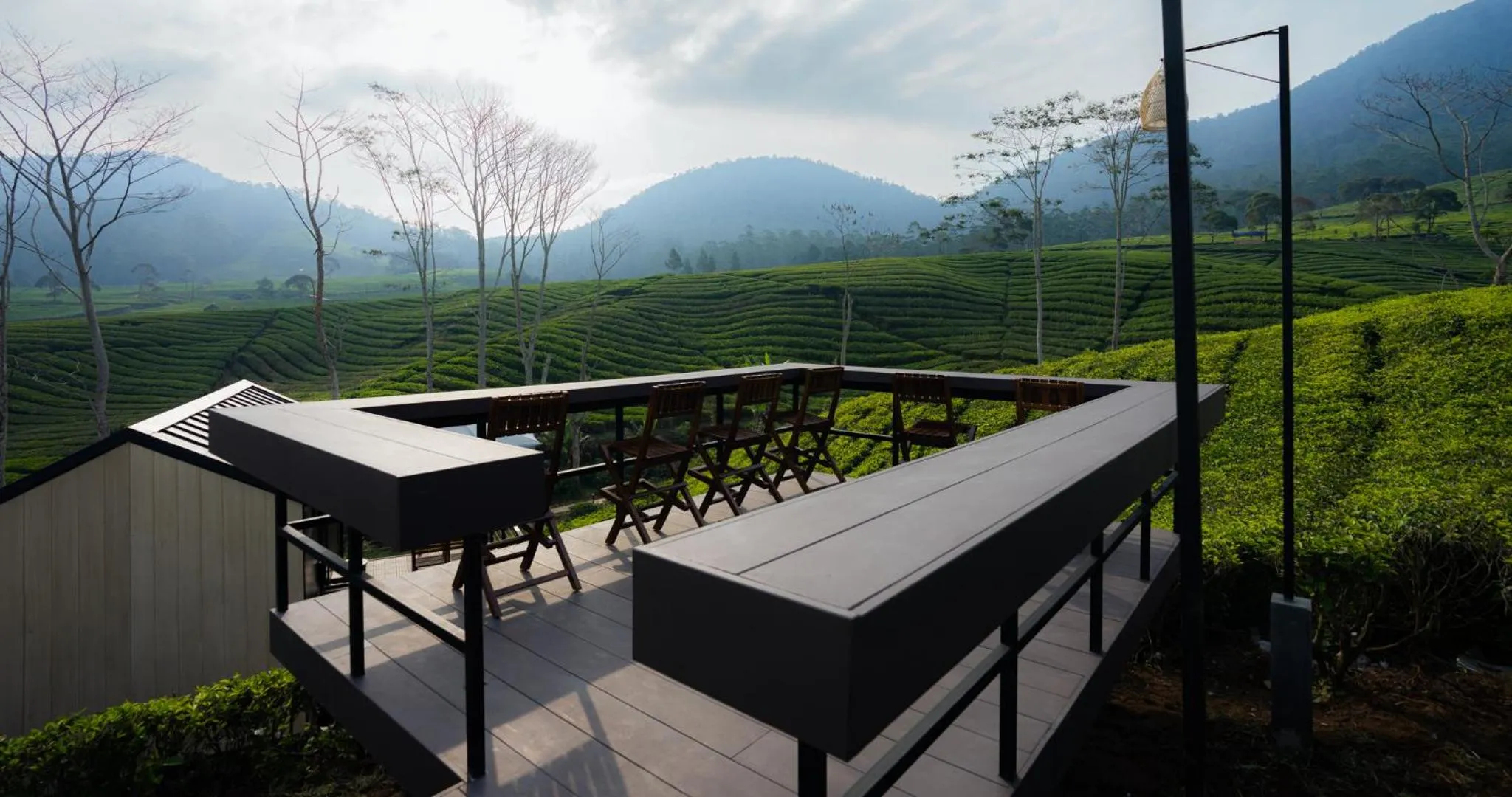 Seating area in Bobocabin Pangalengan, Bandung