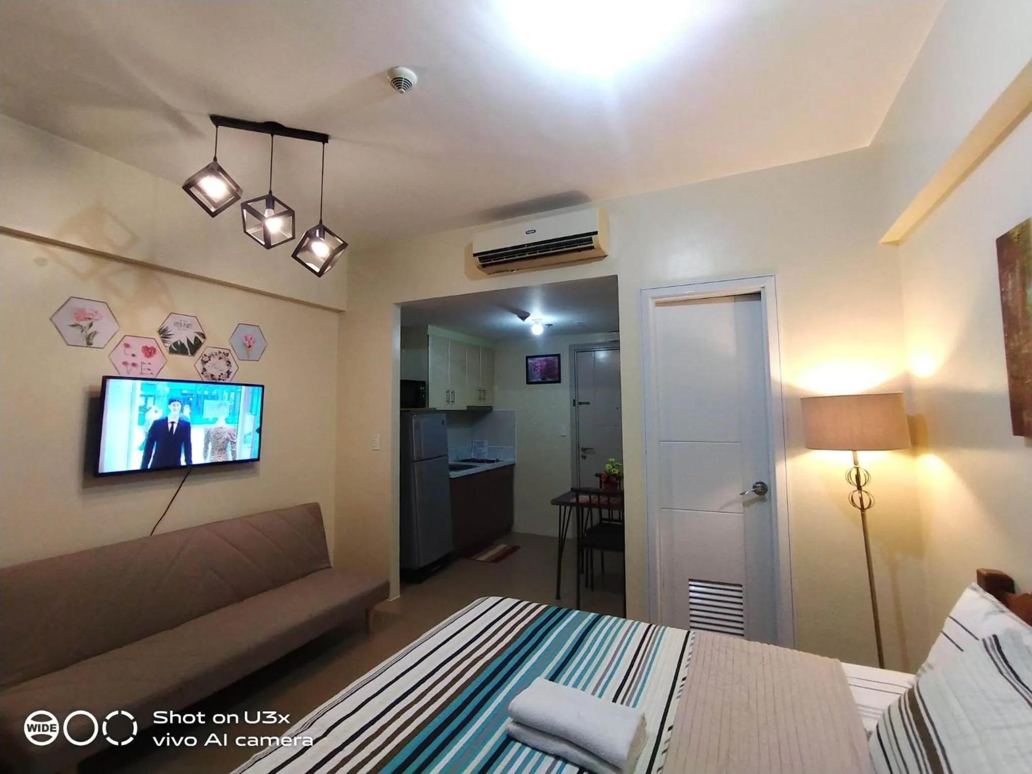 Photo of the whole room, Bed in Pasay Condotel near NAIA terminal 3 (3 mins walk in)