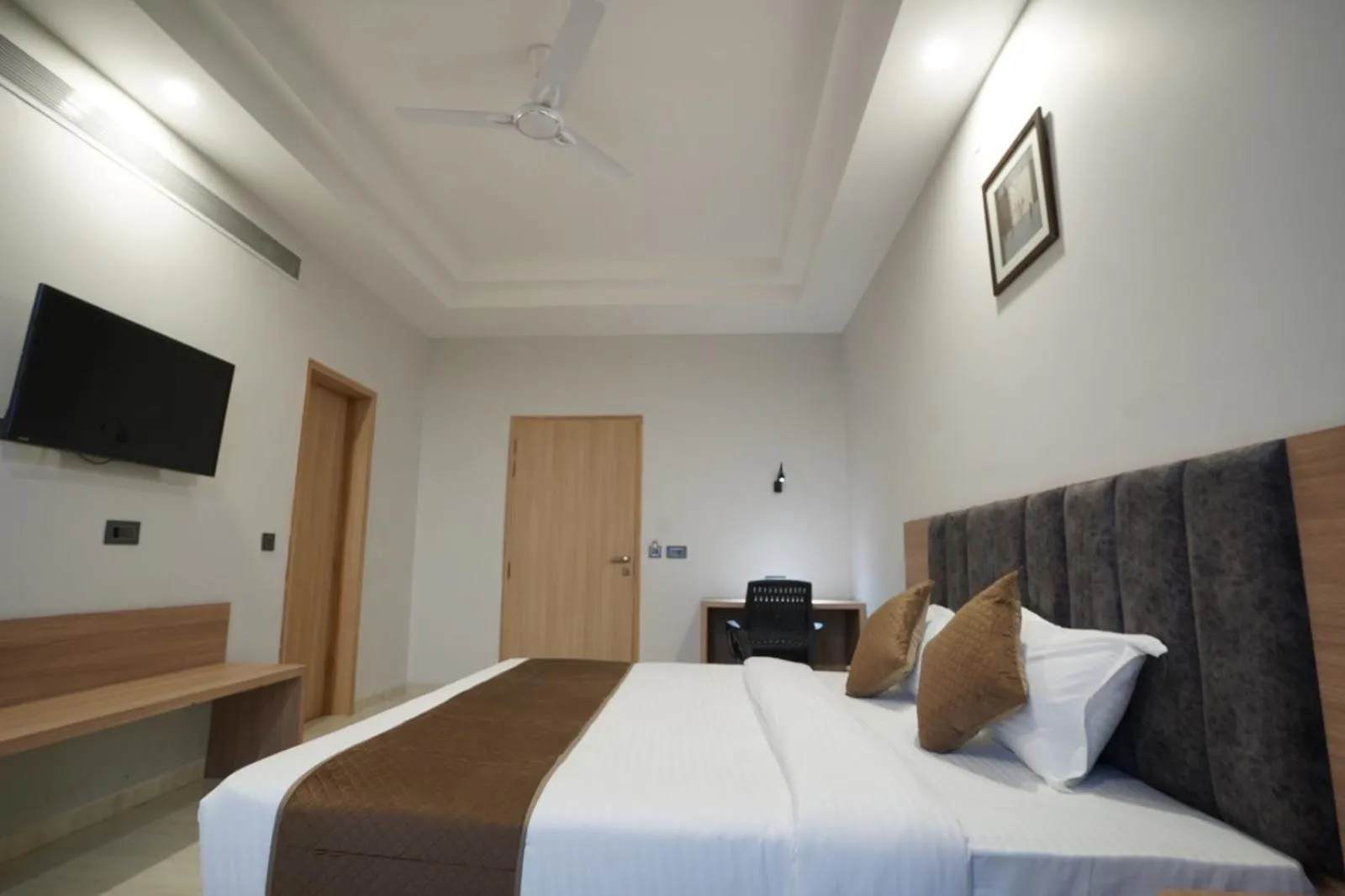 Photo of the whole room, Bed in Hotel Krishna Inn