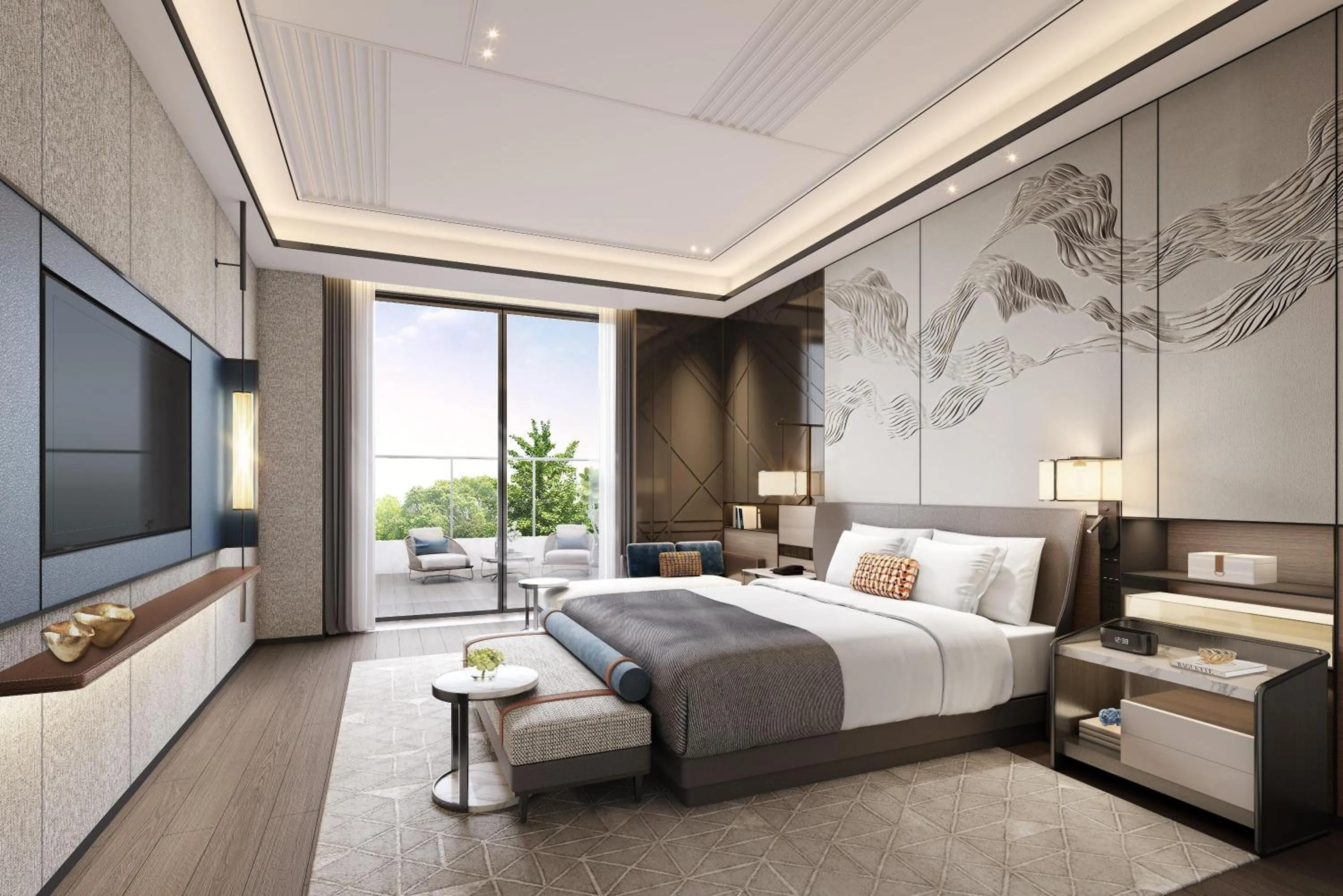 Bed in DoubleTree By Hilton Cangnan