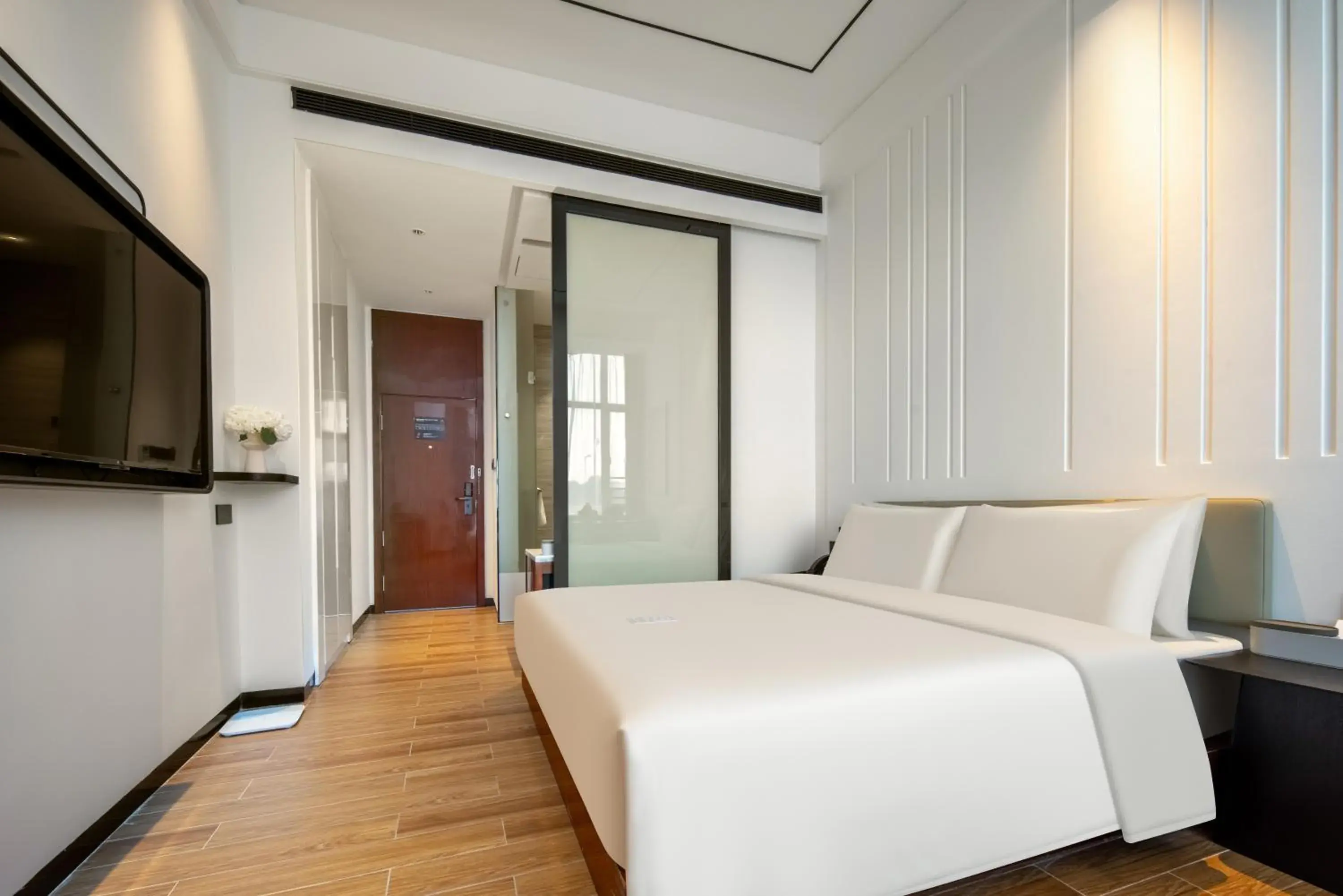 Bed in Atour X Hotel Shenzhen Dapeng Jiaochangwei Bed in Atour X Hotel Shenzhen Dapeng Jiaochangwei