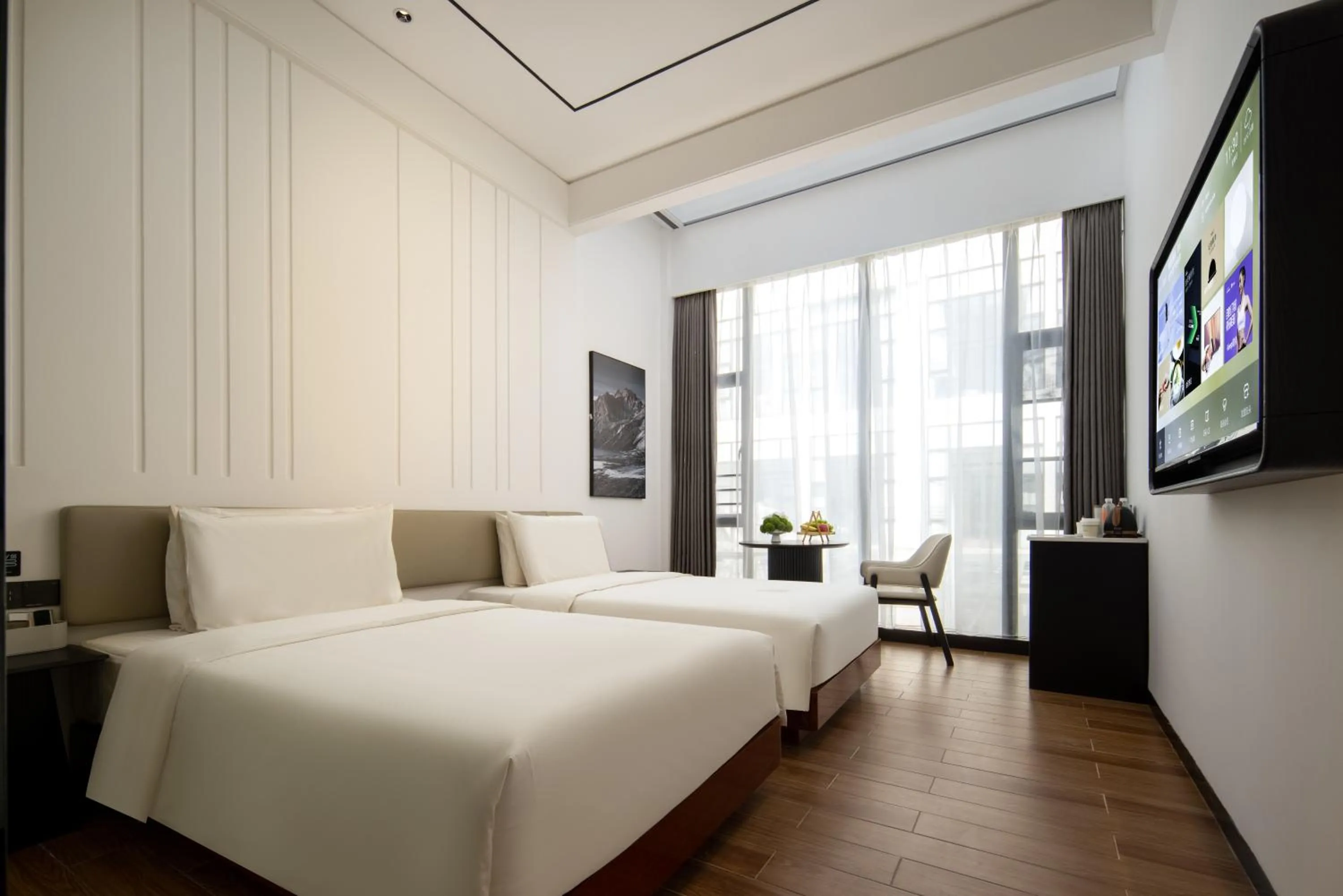 Bed in Atour X Hotel Shenzhen Dapeng Jiaochangwei