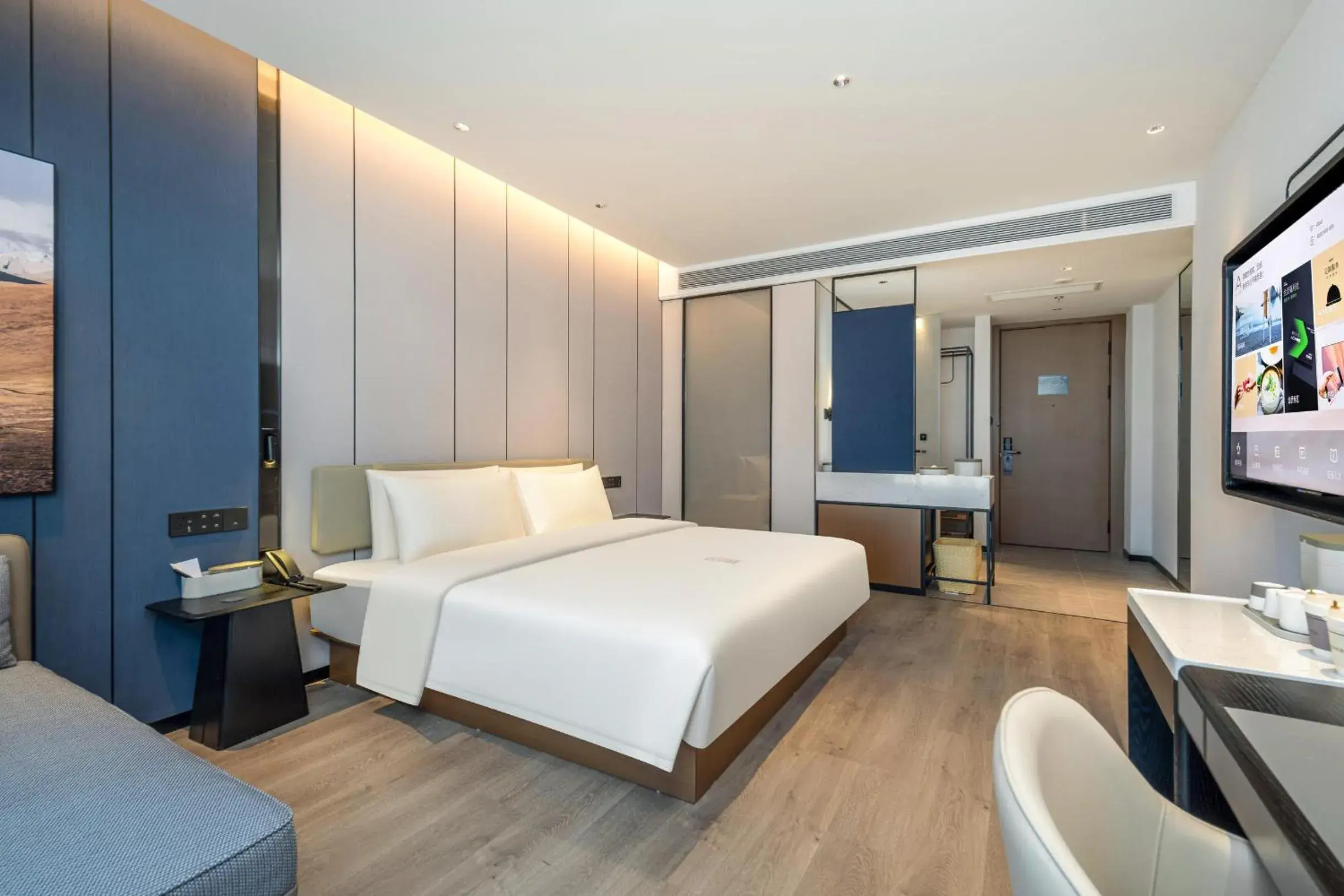 Bed in Atour Hotel Taizhou Linhai Toumen Port Bed in Atour Hotel Taizhou Linhai Toumen Port