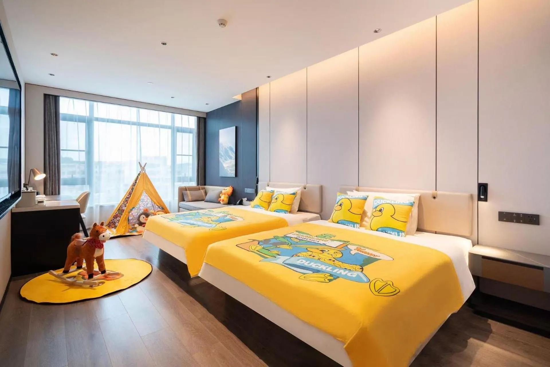 Bed in Atour Hotel Shanwei High-Speed Railway Station Binhai Park