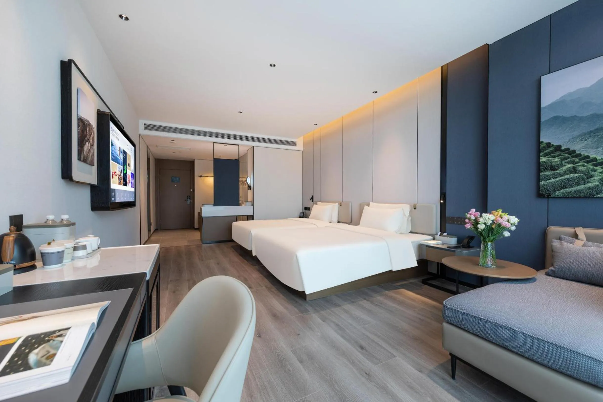 Bed in Atour Hotel Shanwei High-Speed Railway Station Binhai Park