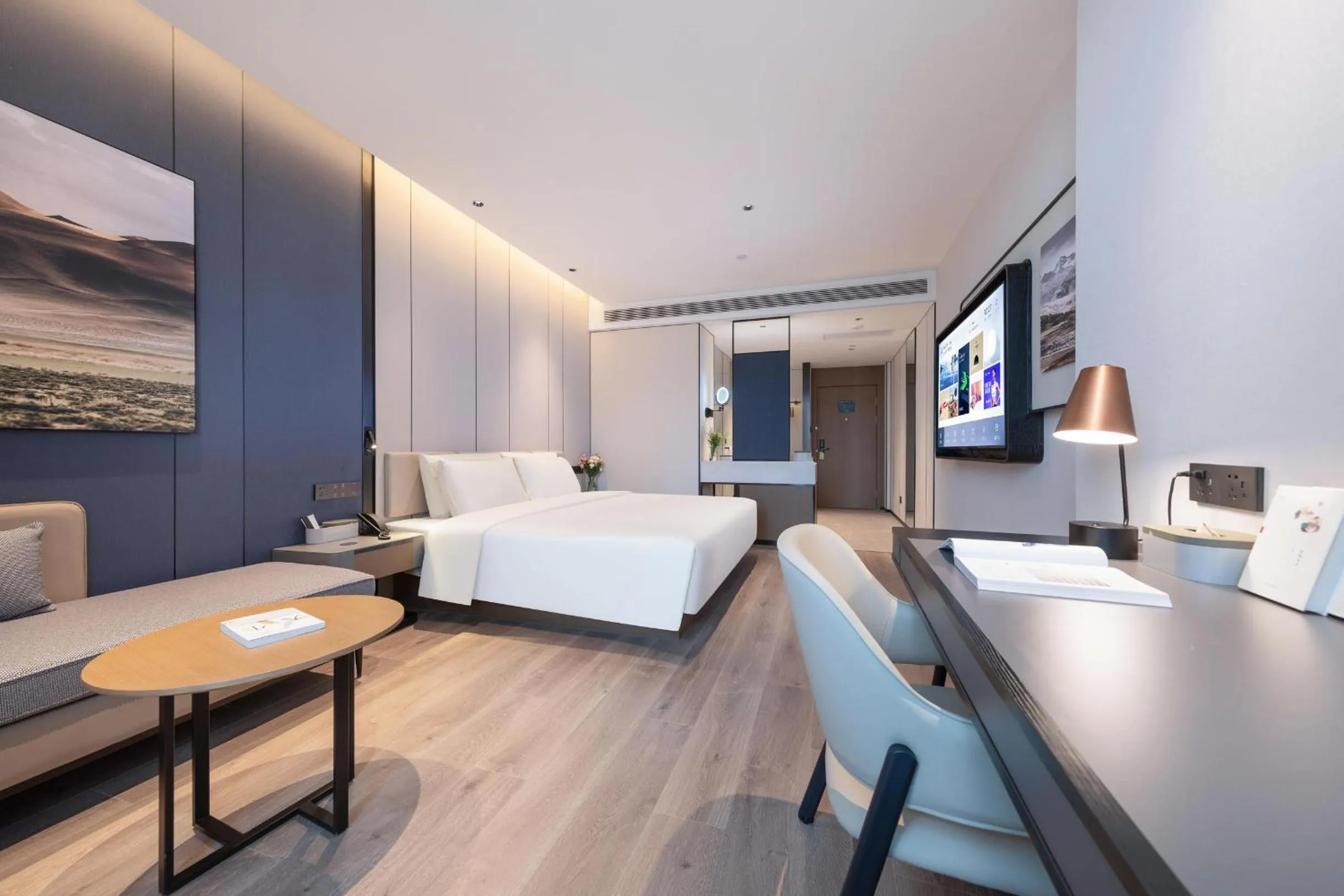 Bed in Atour Hotel Shanwei High-Speed Railway Station Binhai Park