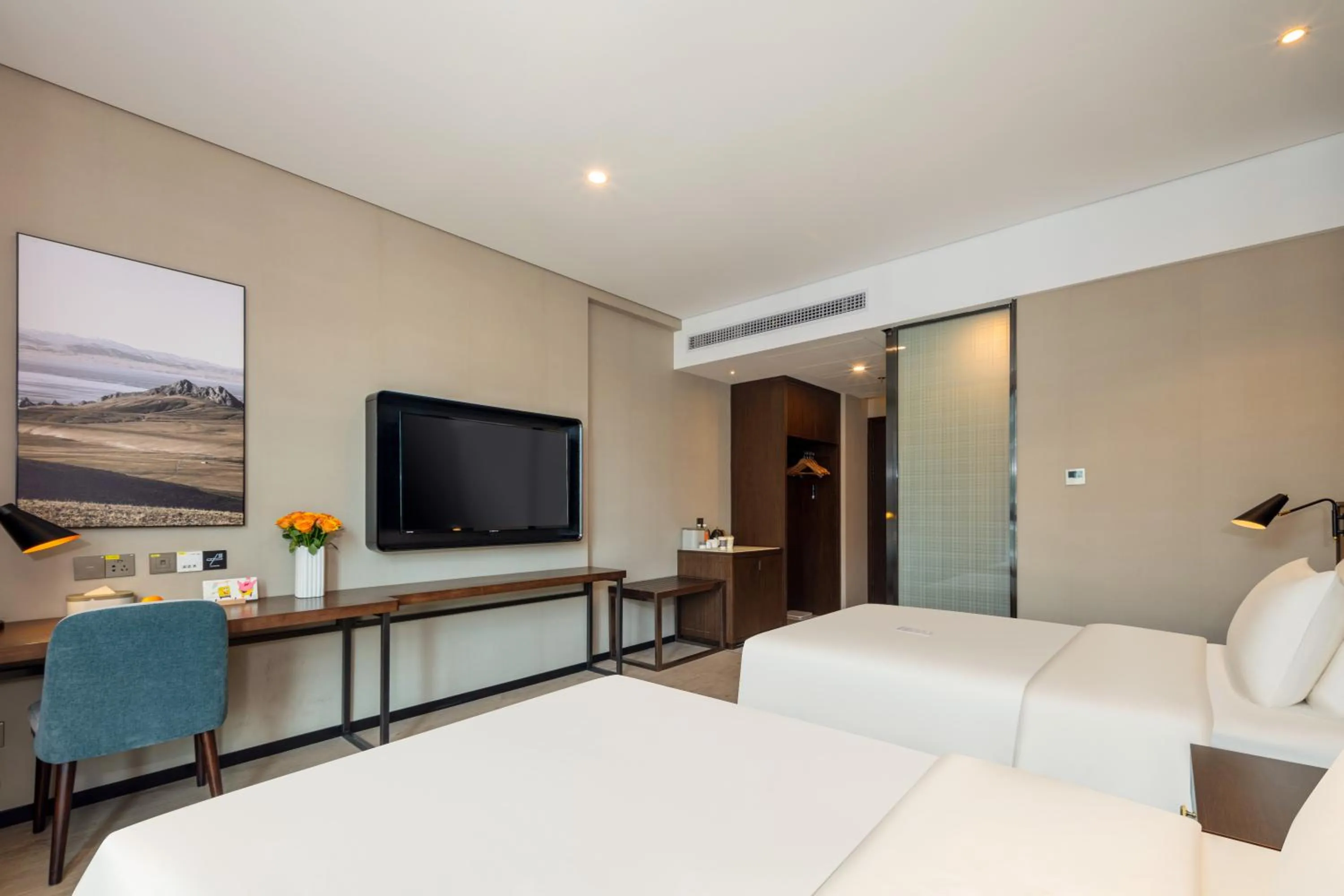 Bed in Atour X Hotel Suzhou Xiangcheng Vigorous Island Subway Station