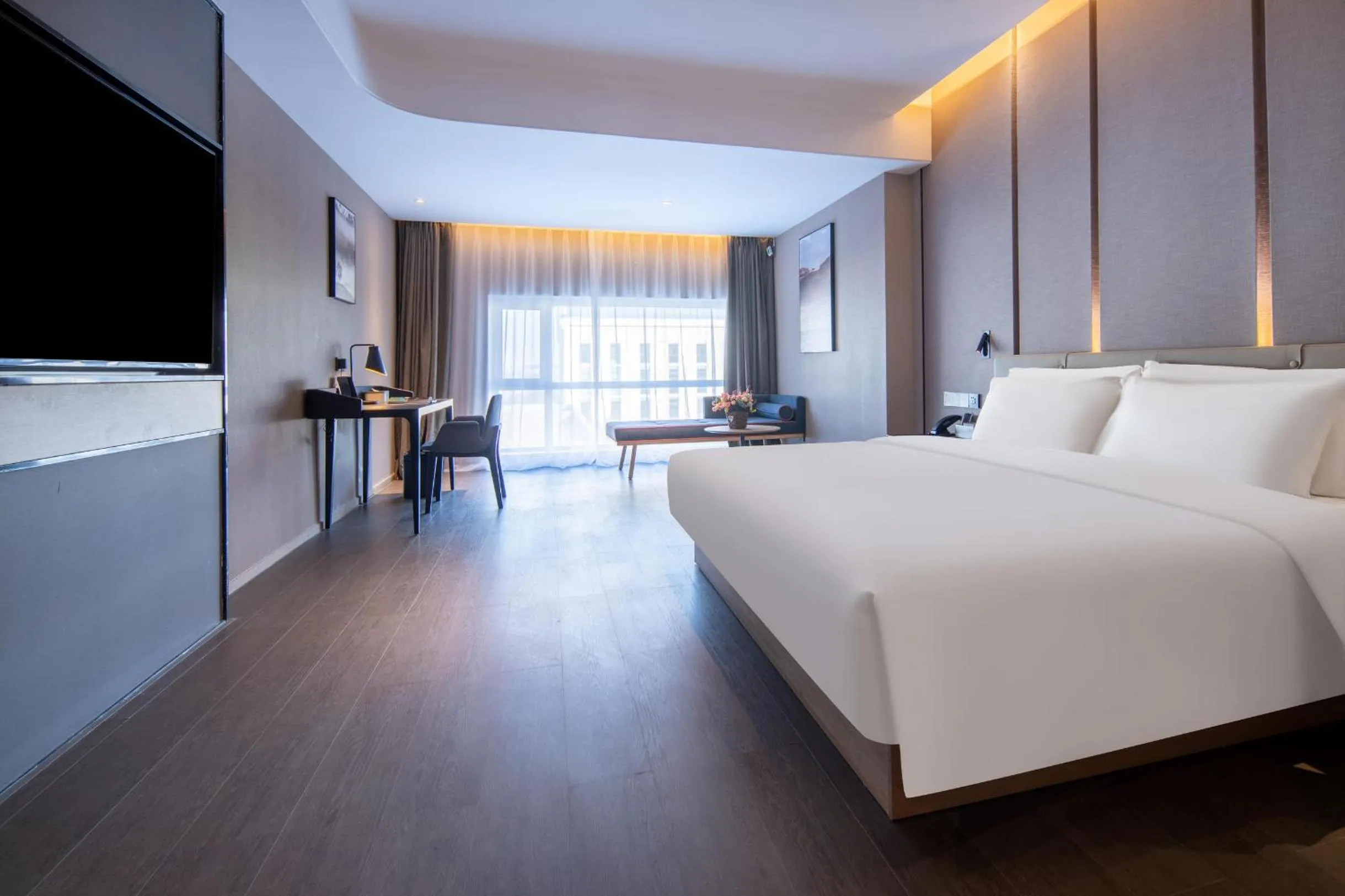Bed in Atour Hotel Jincheng Gaoping High-Speed East Railway Station
