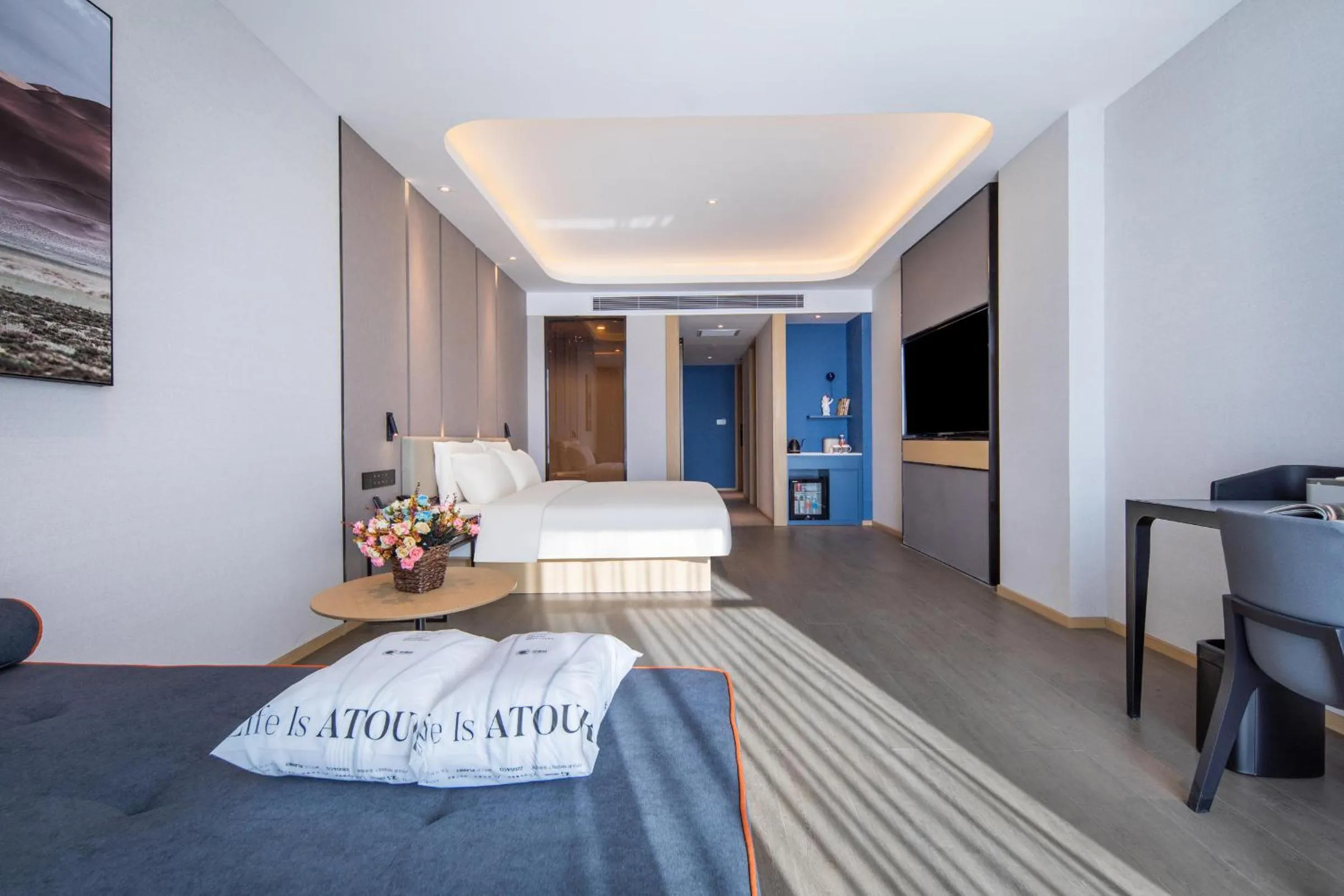 Bed in Atour Hotel Jincheng Gaoping High-Speed East Railway Station