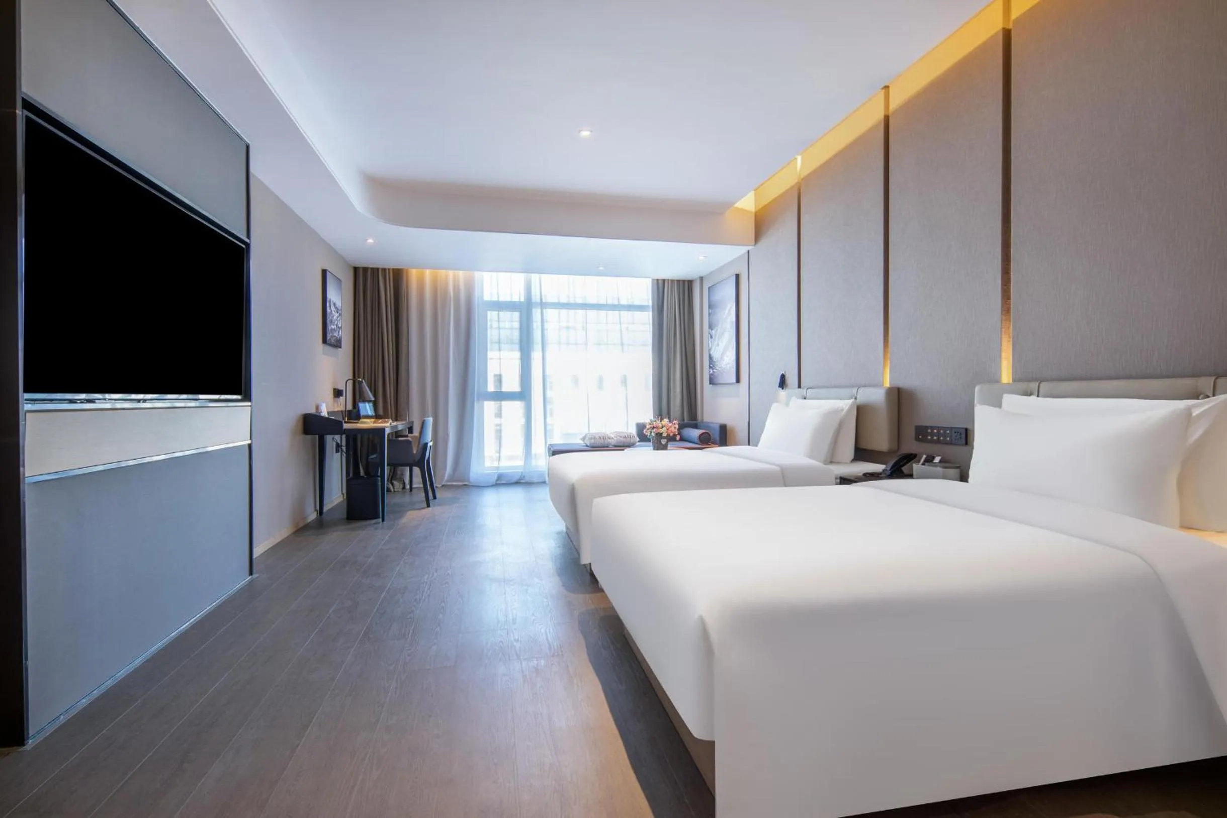 Bed in Atour Hotel Jincheng Gaoping High-Speed East Railway Station