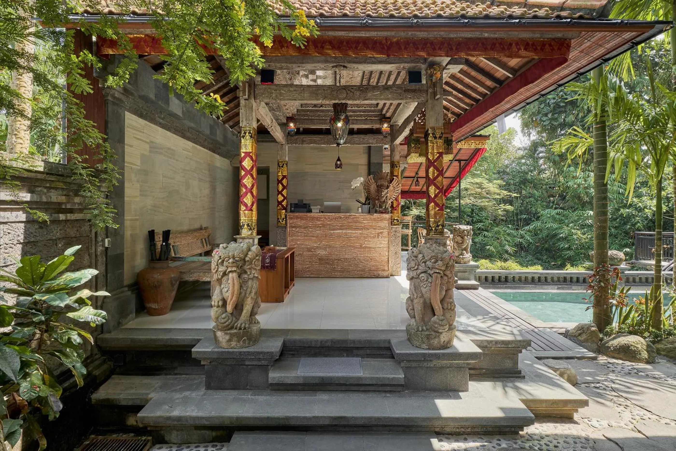 Lobby or reception in Tigata Ubud Cottage