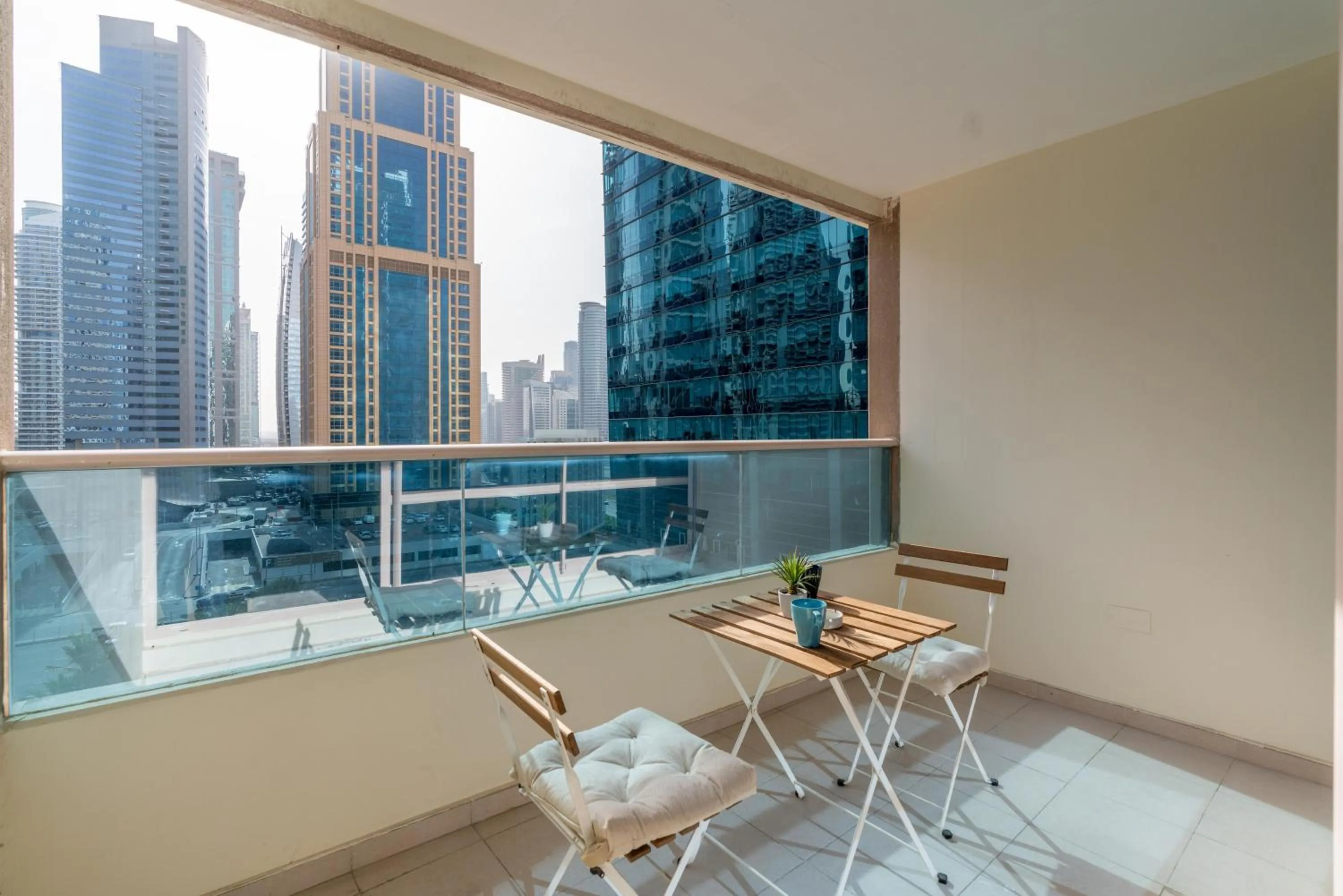 Balcony/Terrace in White Sage - Gorgeous Apartment in JLT Near the Metro Station