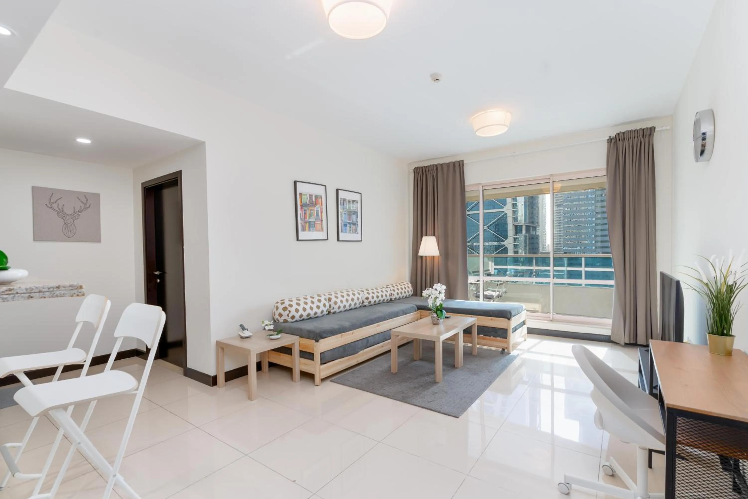 Living room in White Sage - Gorgeous Apartment in JLT Near the Metro Station