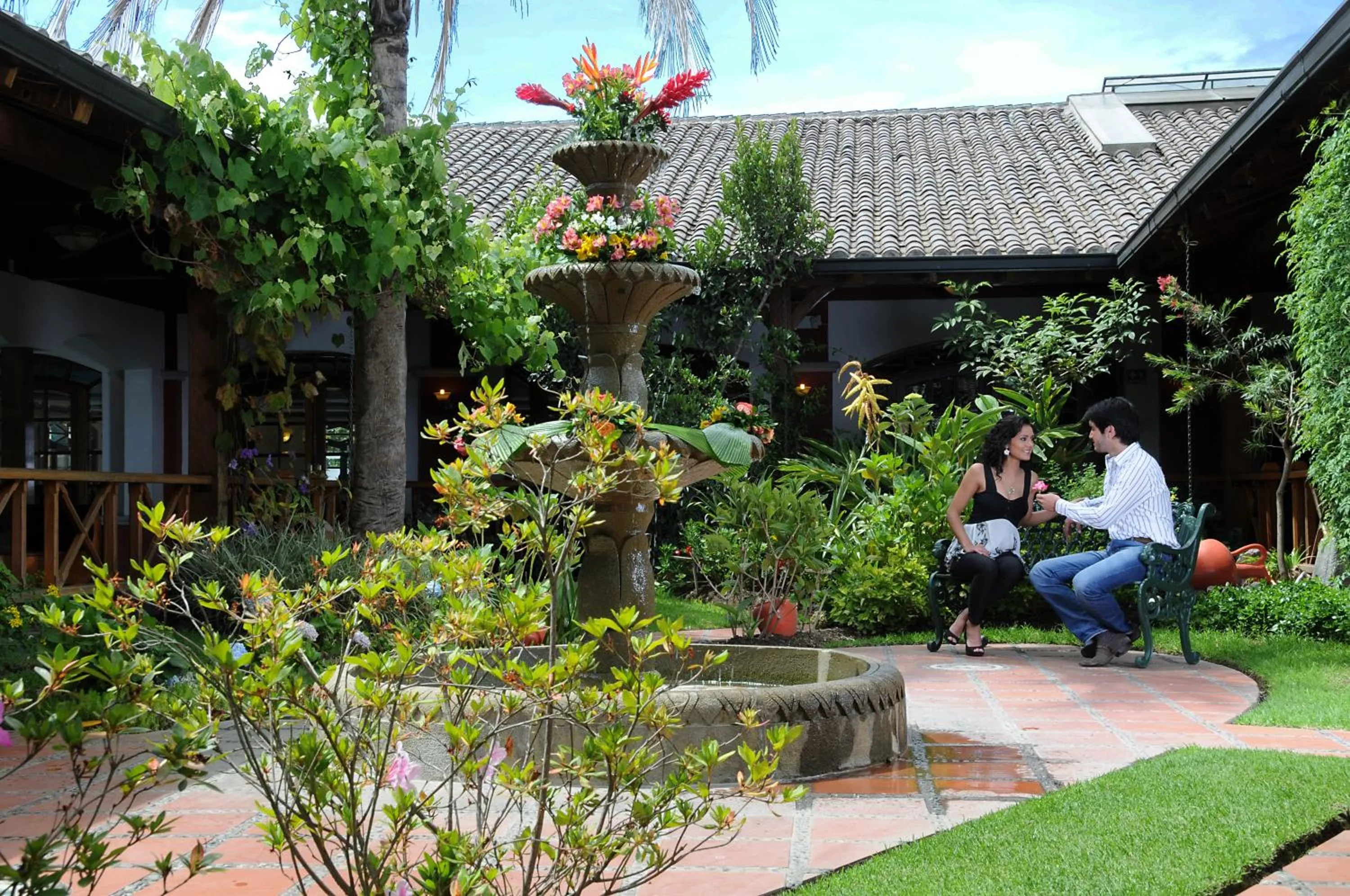Patio in Hotel Rincon de Puembo; BW Signature Collection