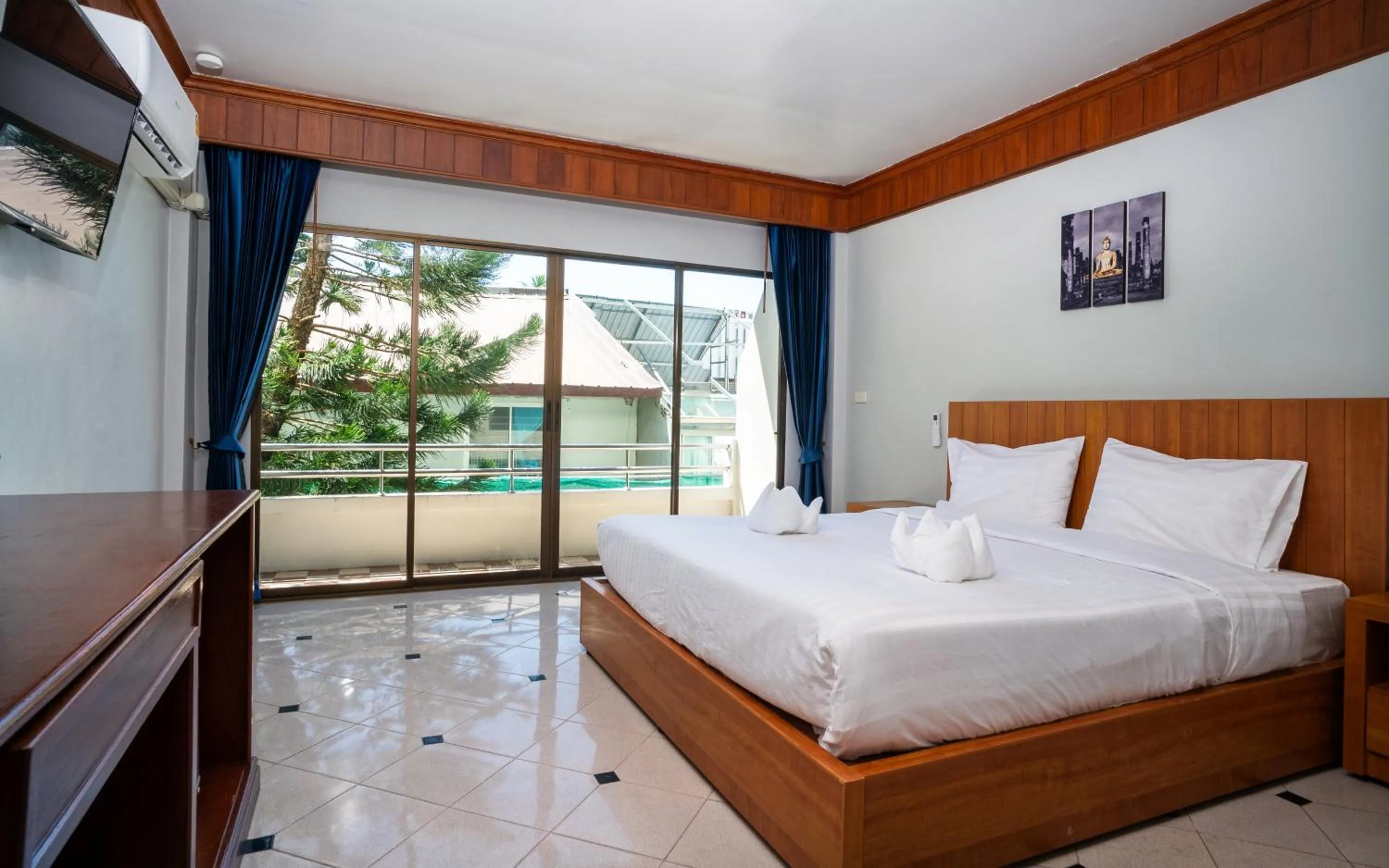 View (from property/room), Bed in GP House Phuket Patong Beach