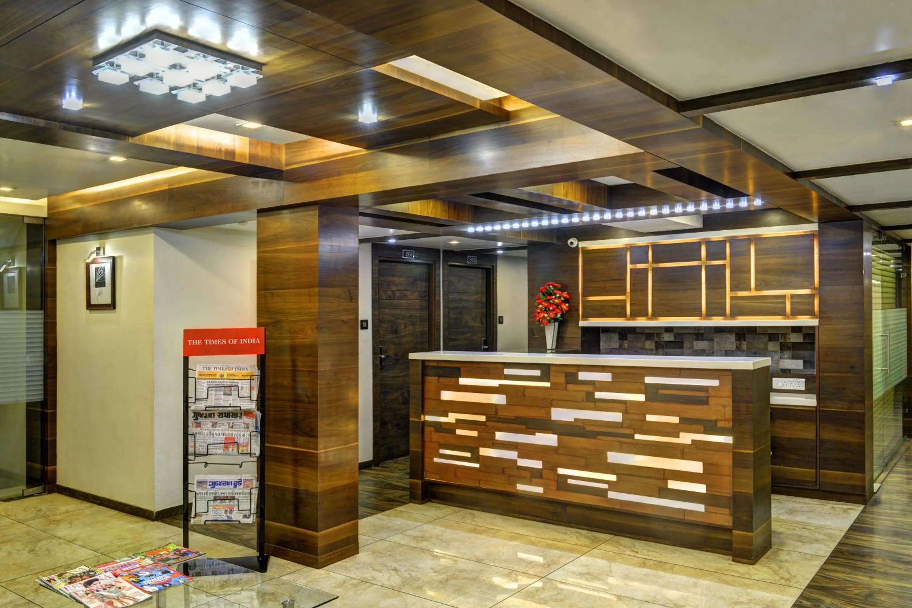 Lobby or reception in Hotel Aaram Orchard